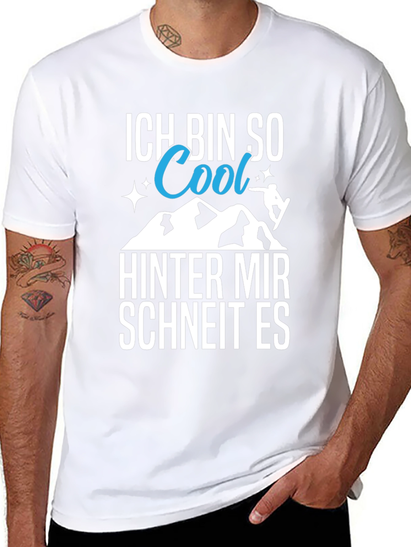 Cool Snowboarder Graphic Tee - German Text