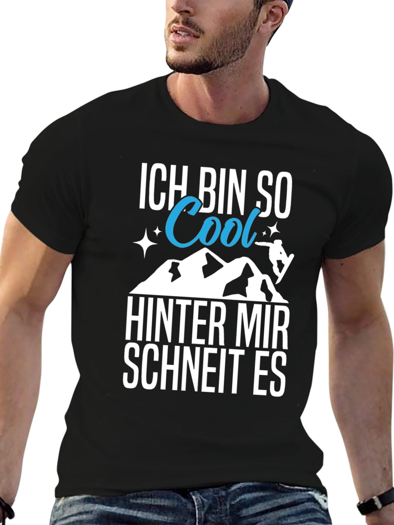 Cool Snowboarder Graphic Tee - German Text