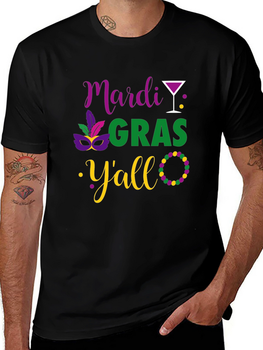 Mardi Gras Yall T-Shirt - Colorful Celebration Tee