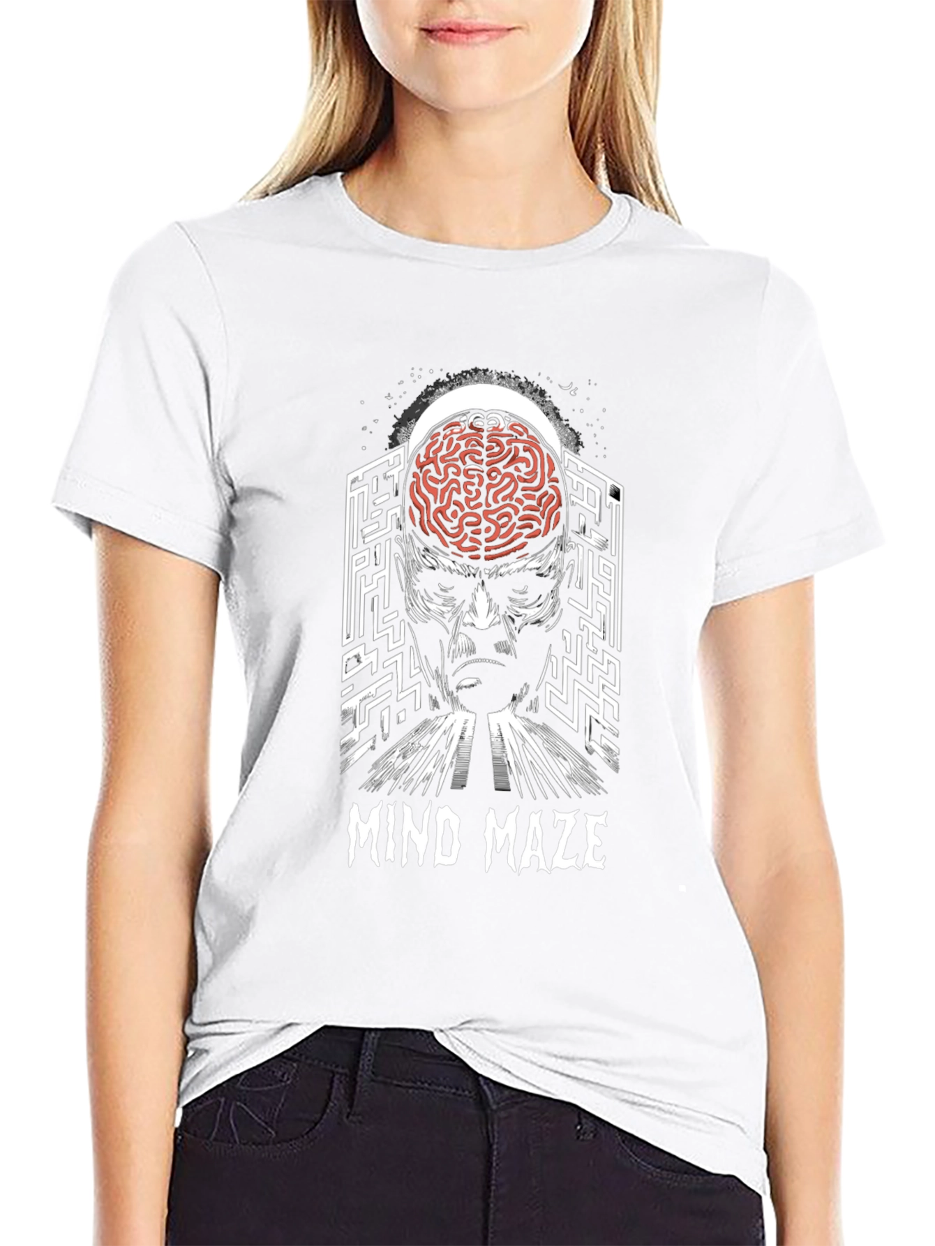 Mind Maze Graphic Tee - Brain Labyrinth Design
