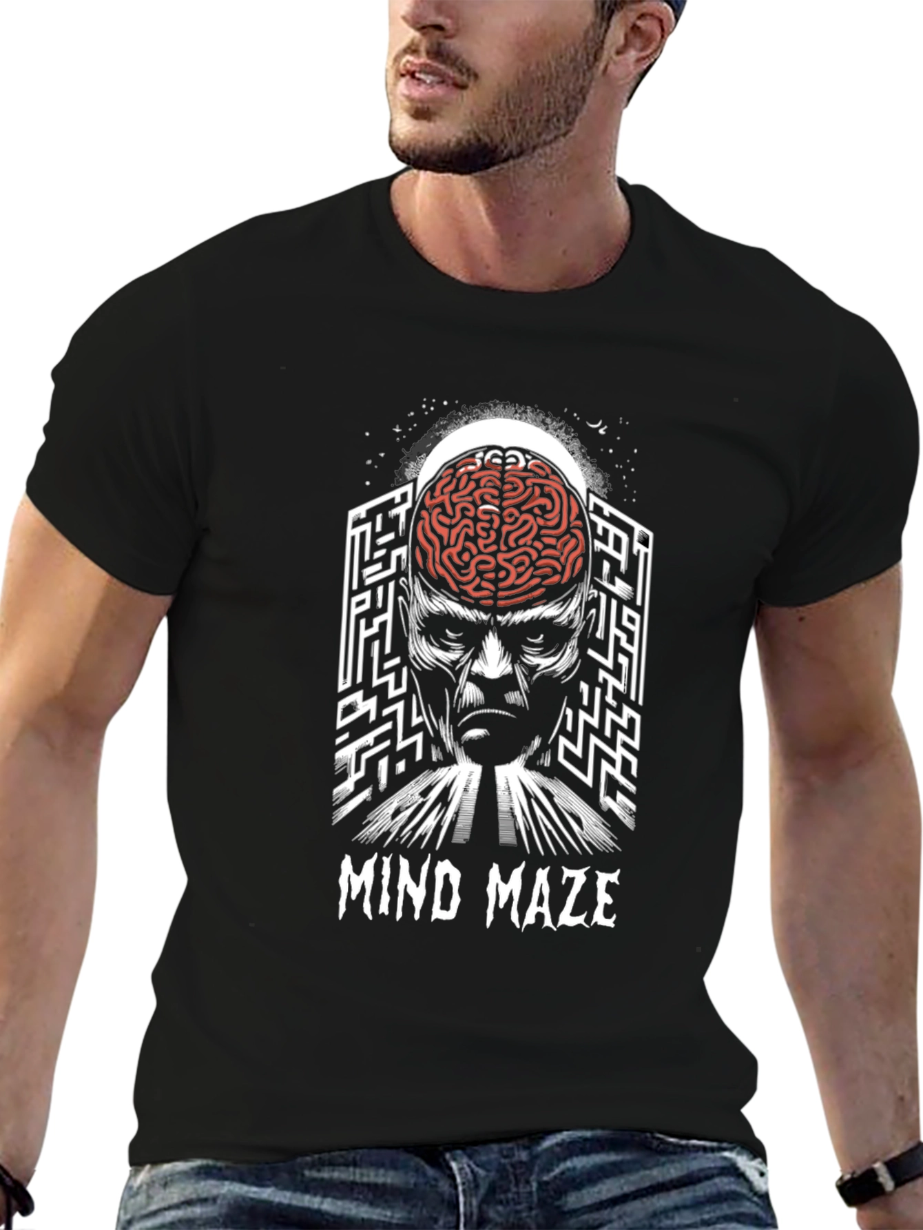 Mind Maze Graphic Tee - Brain Labyrinth Design
