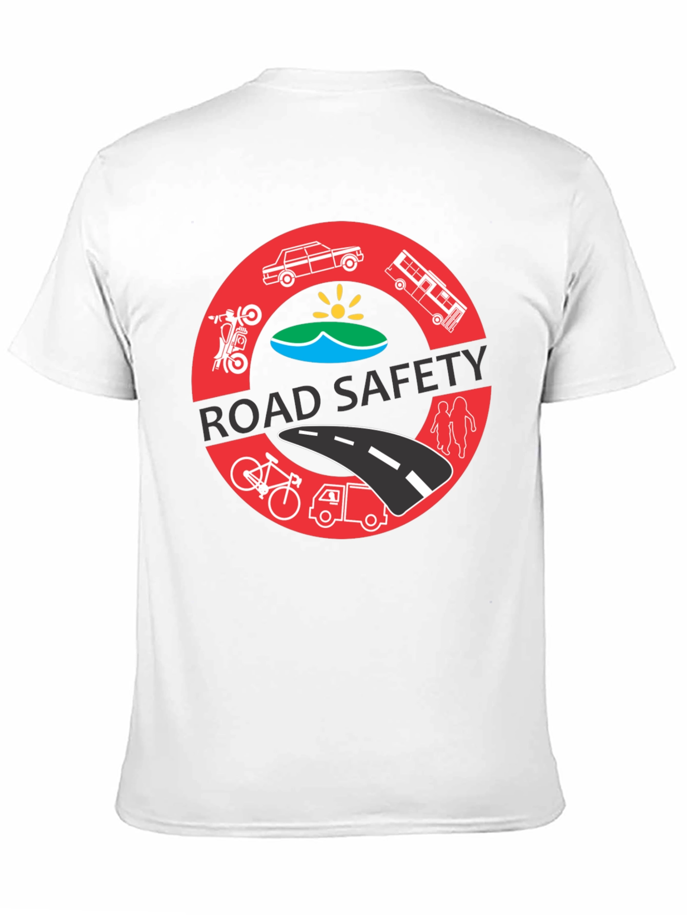 Road Safety Graphic Tee - Black Cotton T-Shirt