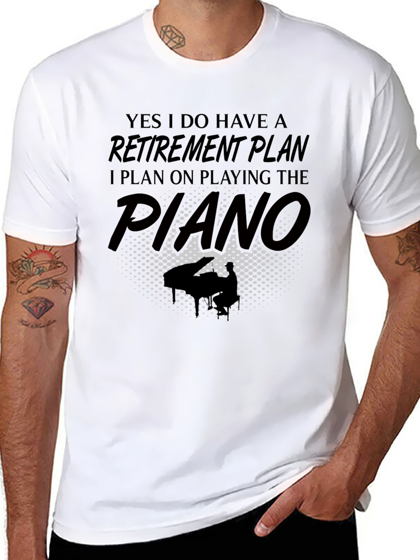 Retirement Plan Playing Piano T-Shirt
