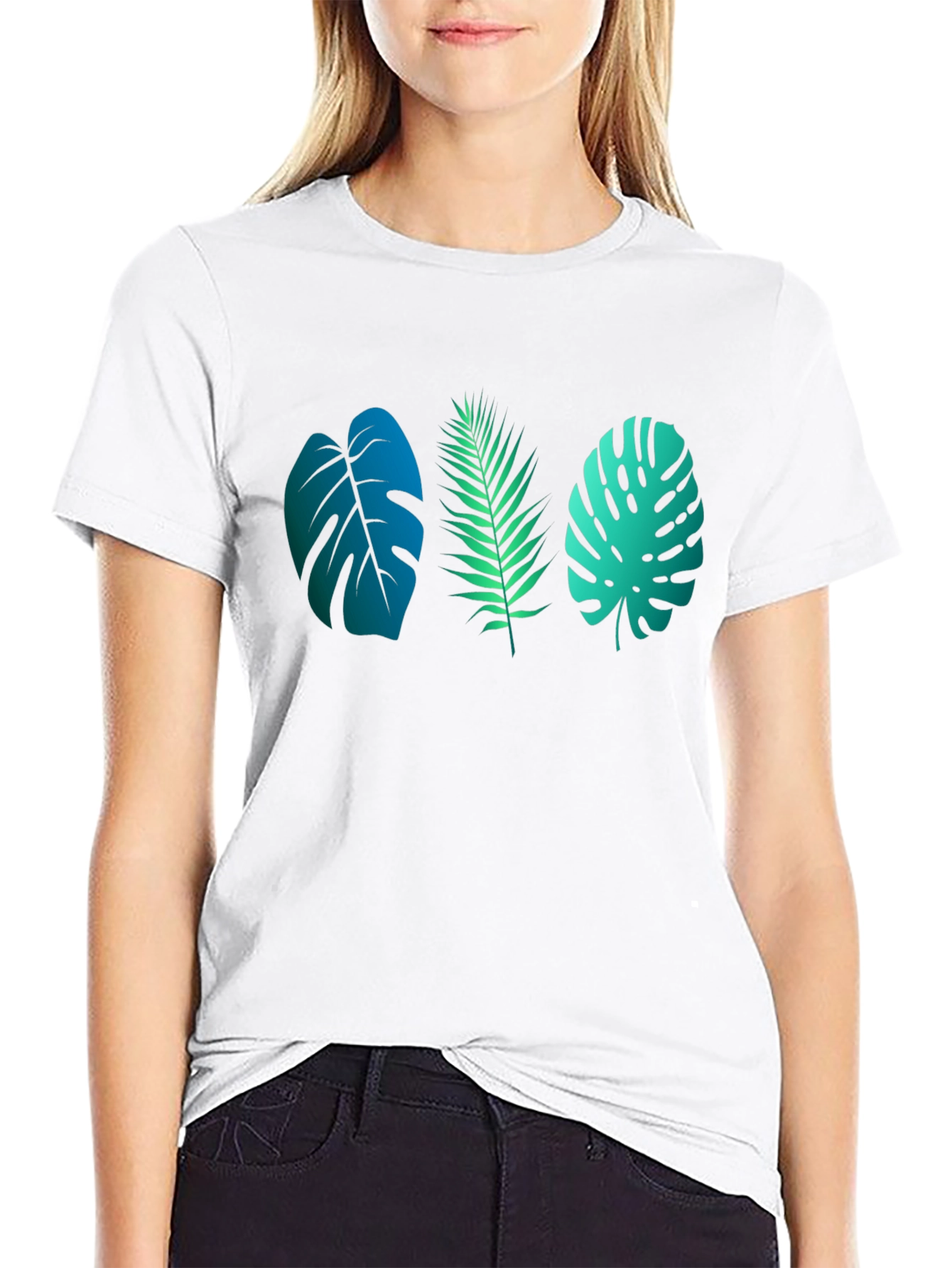 Tropical Leaves Graphic T-Shirt - Trendy & Cool