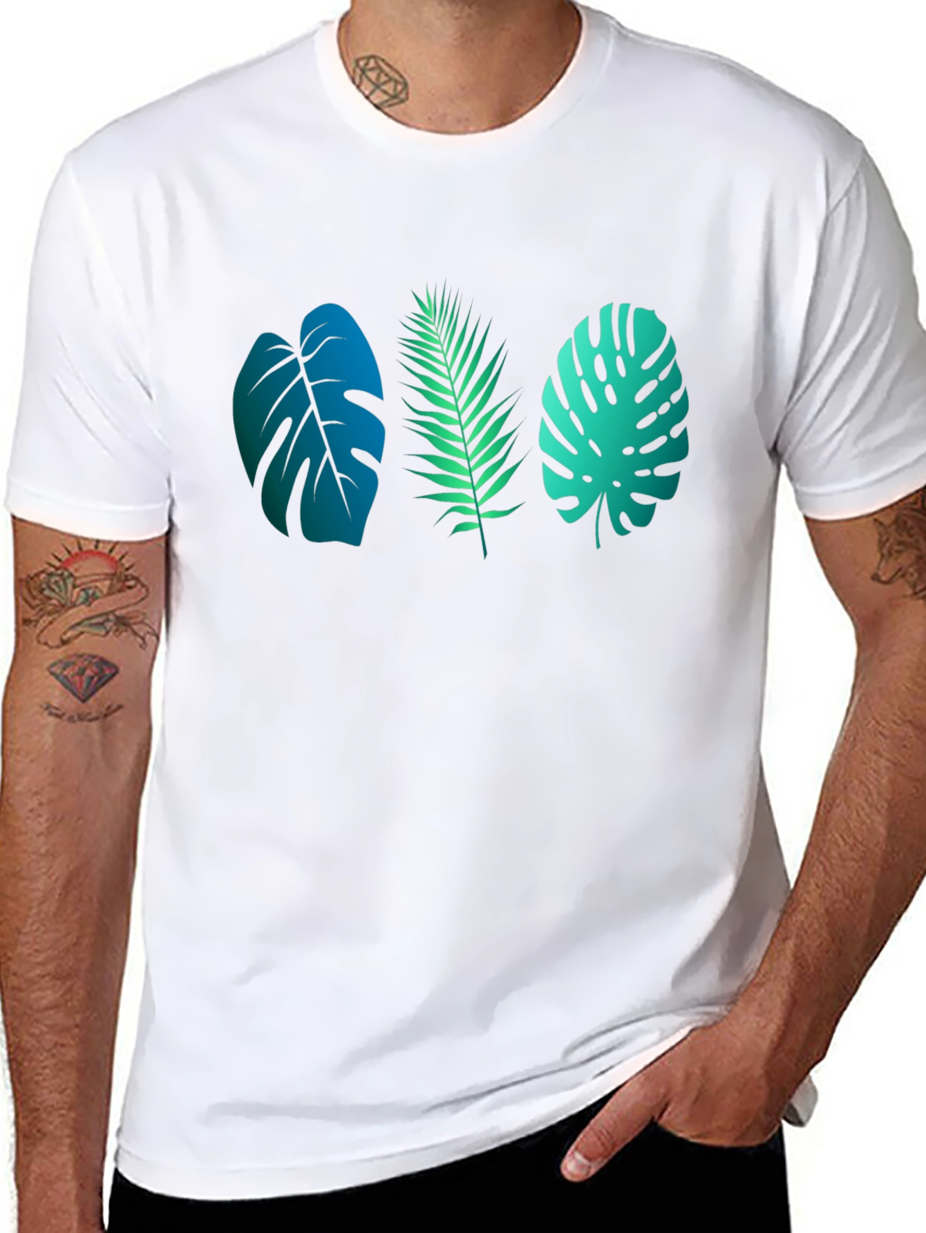 Tropical Leaves Graphic T-Shirt - Trendy & Cool