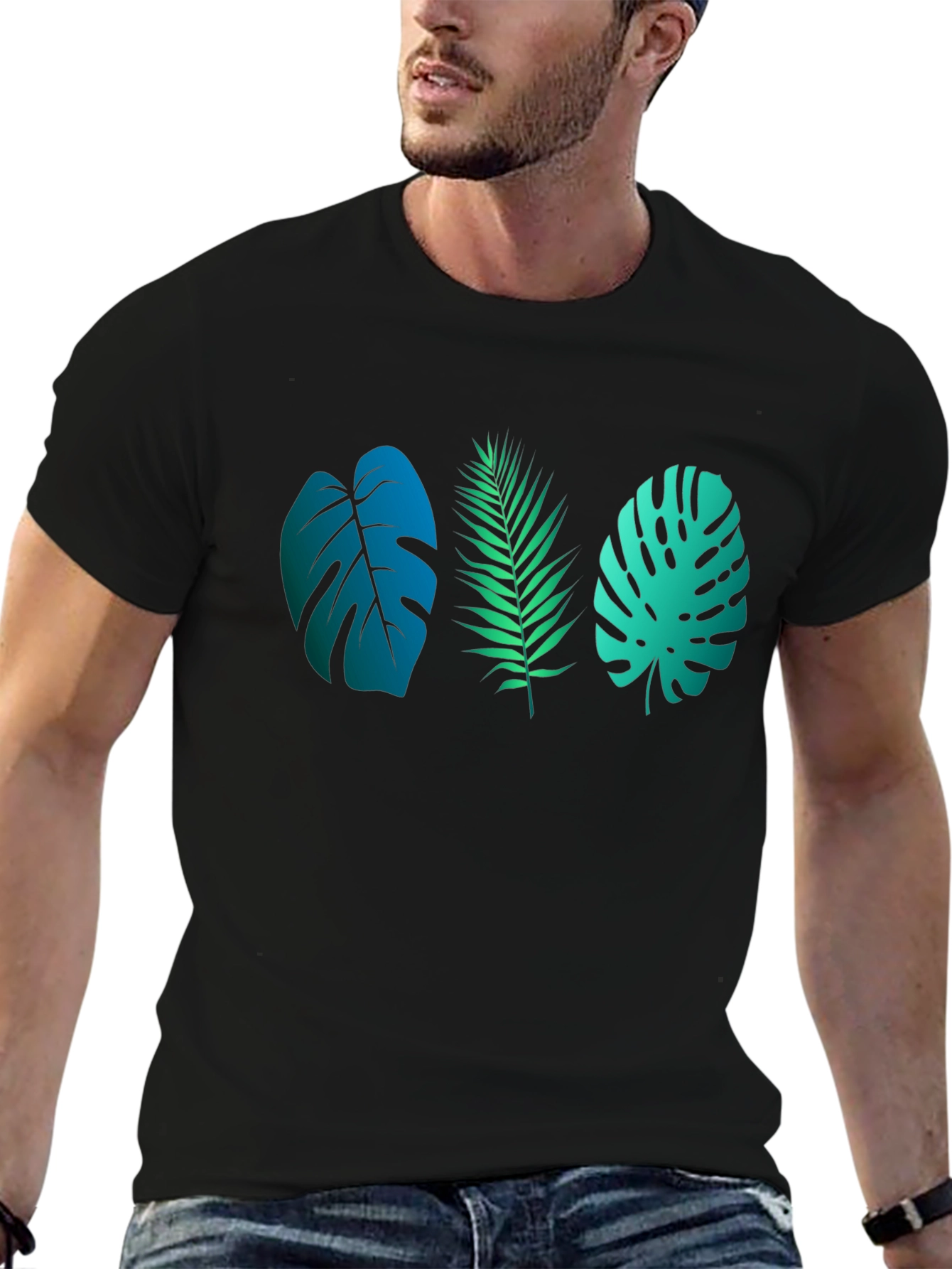 Tropical Leaves Graphic T-Shirt - Trendy & Cool