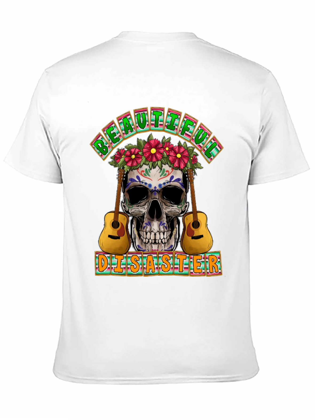 Beautiful Disaster Sugar Skull Guitar T-Shirt