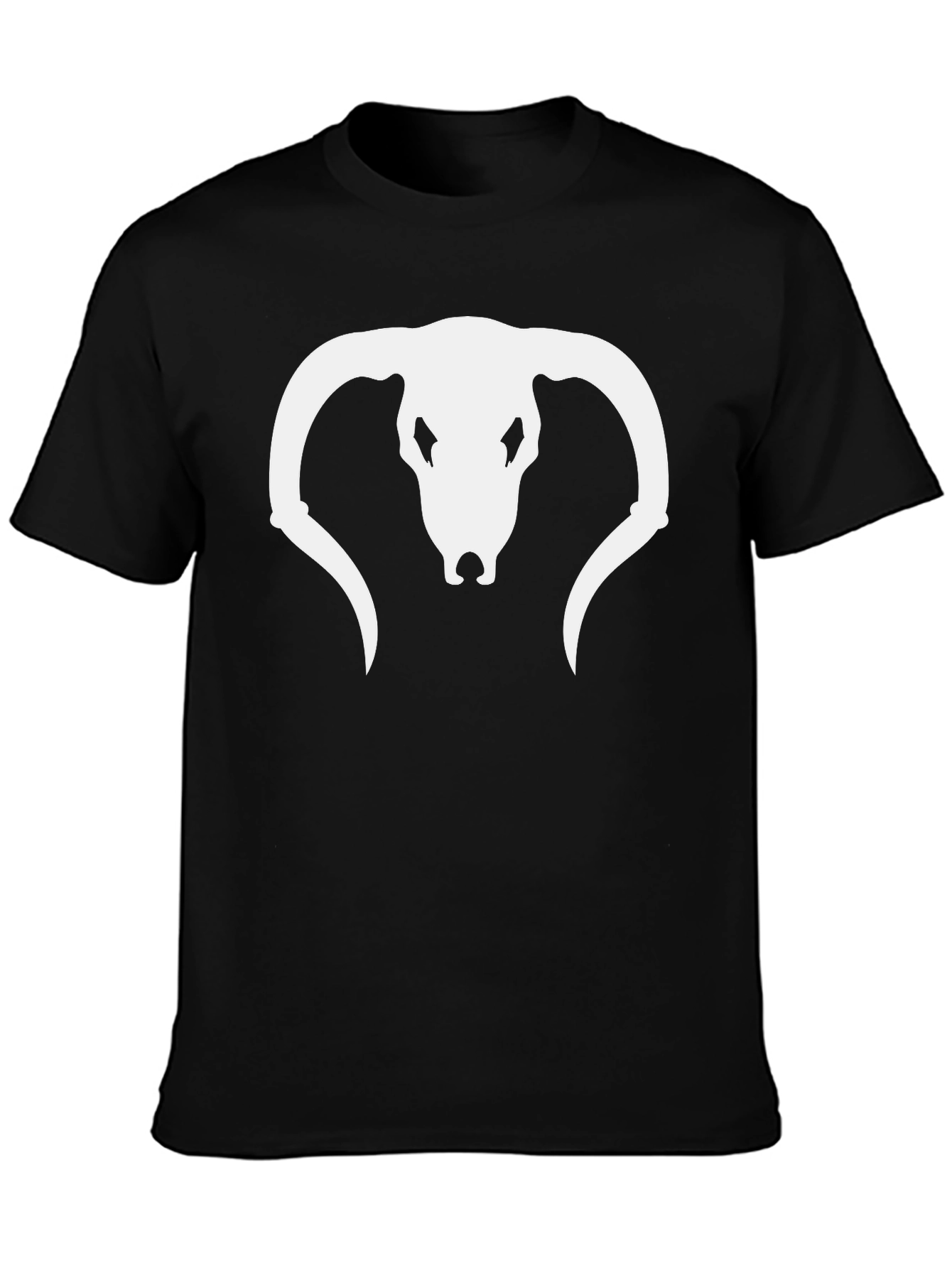 Skull Horns Graphic T-Shirt - Black