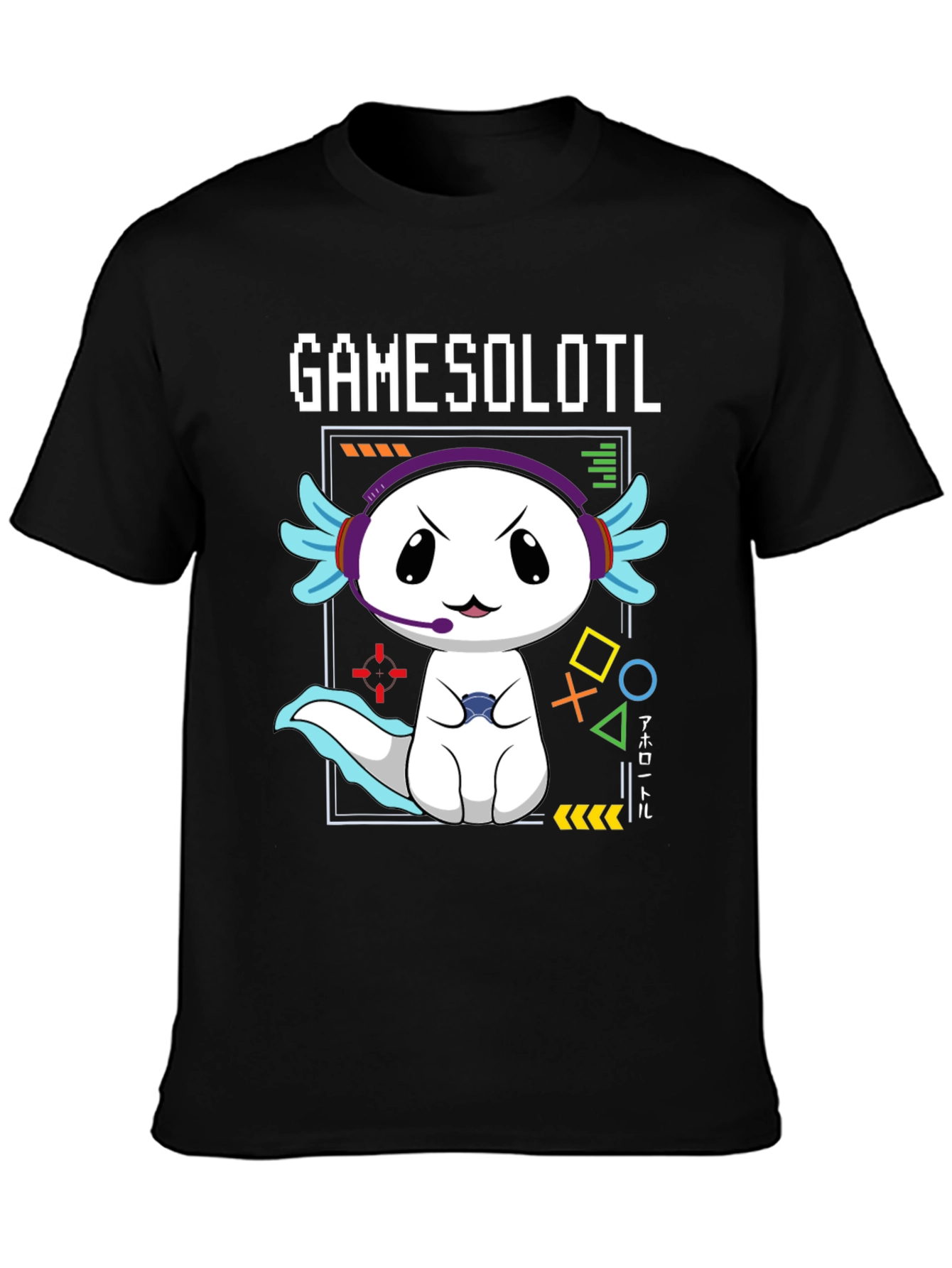 Gamer Axolotl T-Shirt - Gamesolotl Funny Cute Kawaii Tee