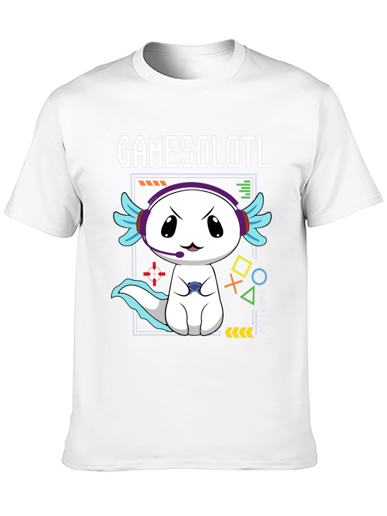 Gamer Axolotl T-Shirt - Gamesolotl Funny Cute Kawaii Tee