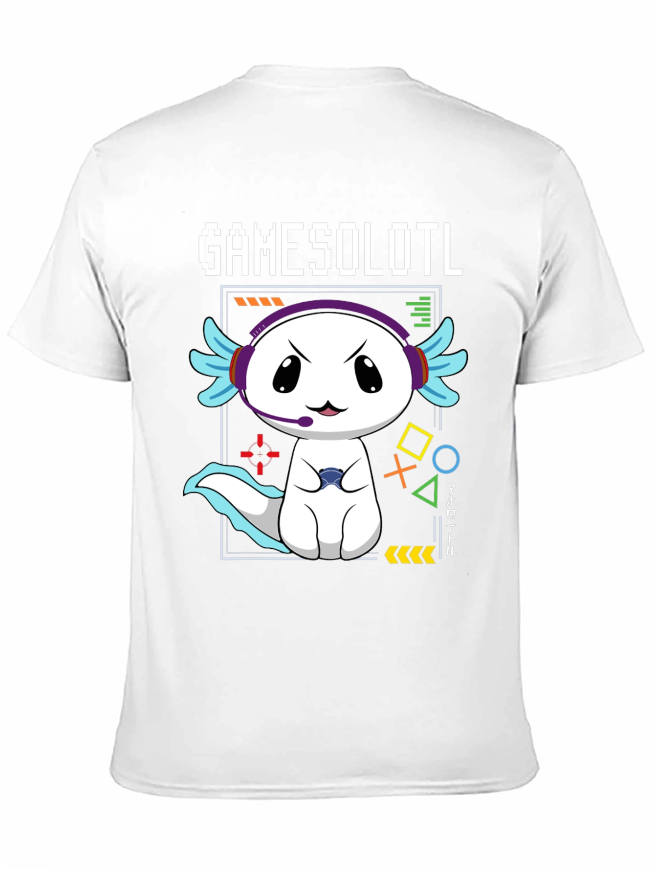 Gamer Axolotl T-Shirt - Gamesolotl Funny Cute Kawaii Tee