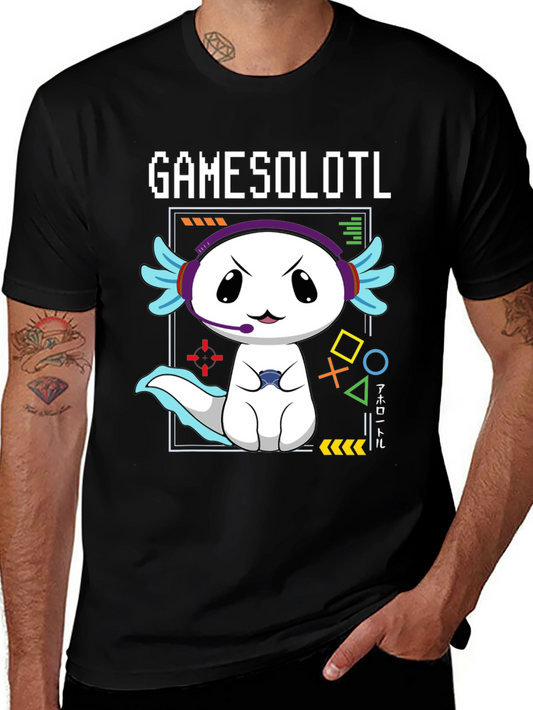 Gamer Axolotl T-Shirt - Gamesolotl Funny Cute Kawaii Tee