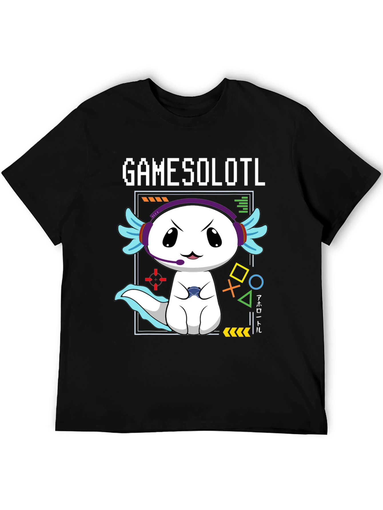 Gamer Axolotl T-Shirt - Gamesolotl Funny Cute Kawaii Tee