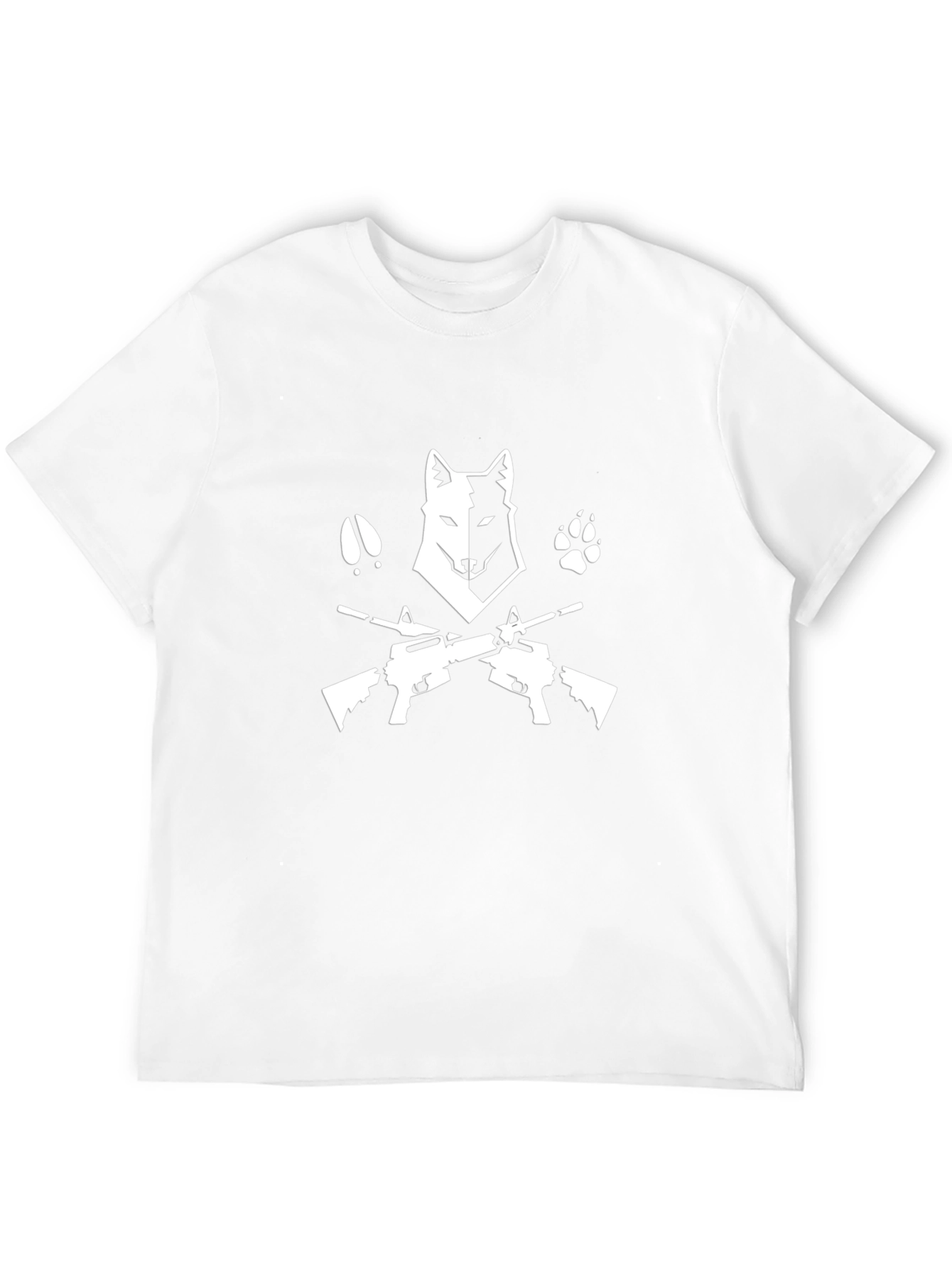 Wolf & Guns Graphic Tee - Black Cotton Shirt