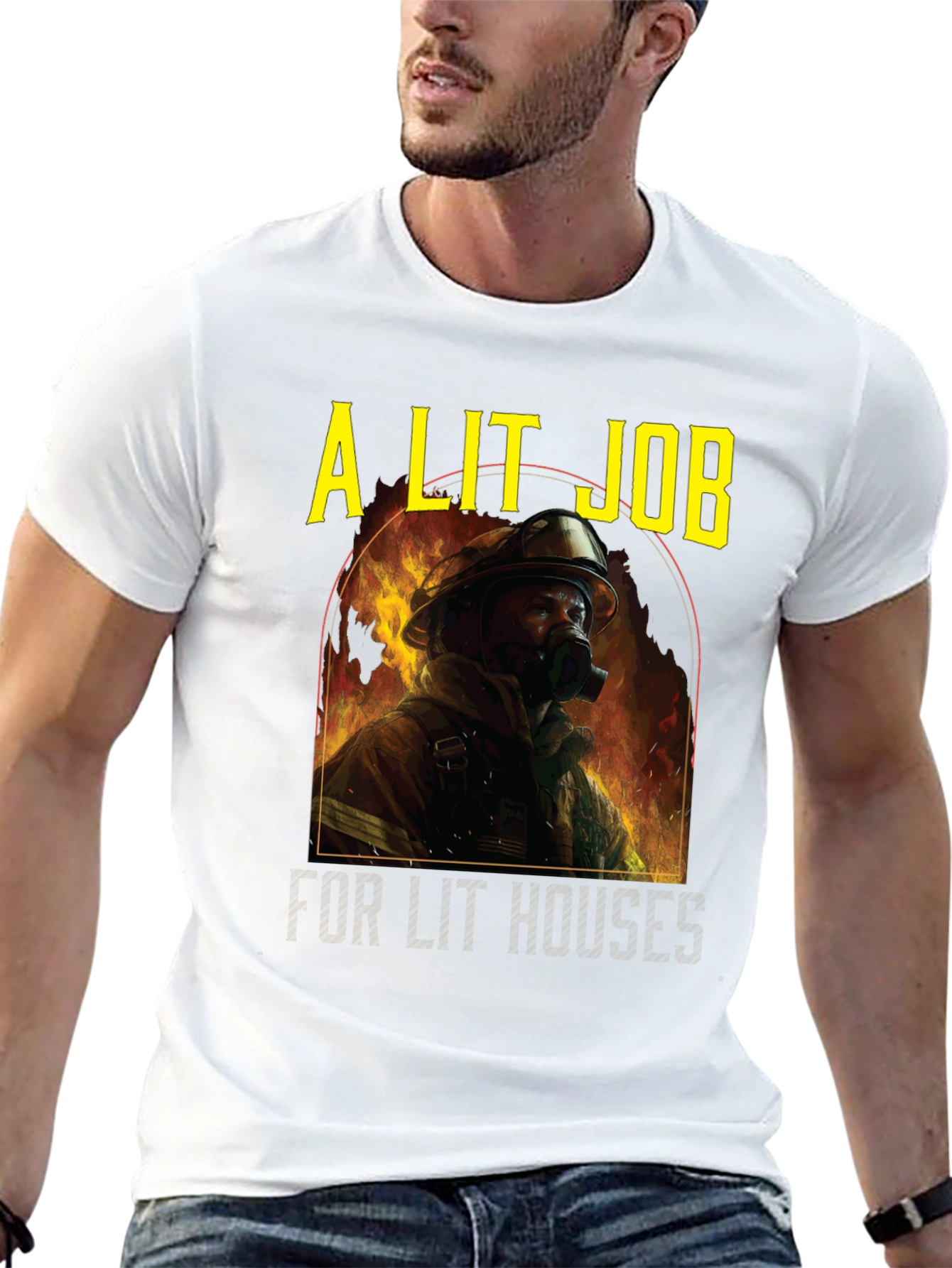 A Lit Job T-Shirt - Firefighter Graphic Tee