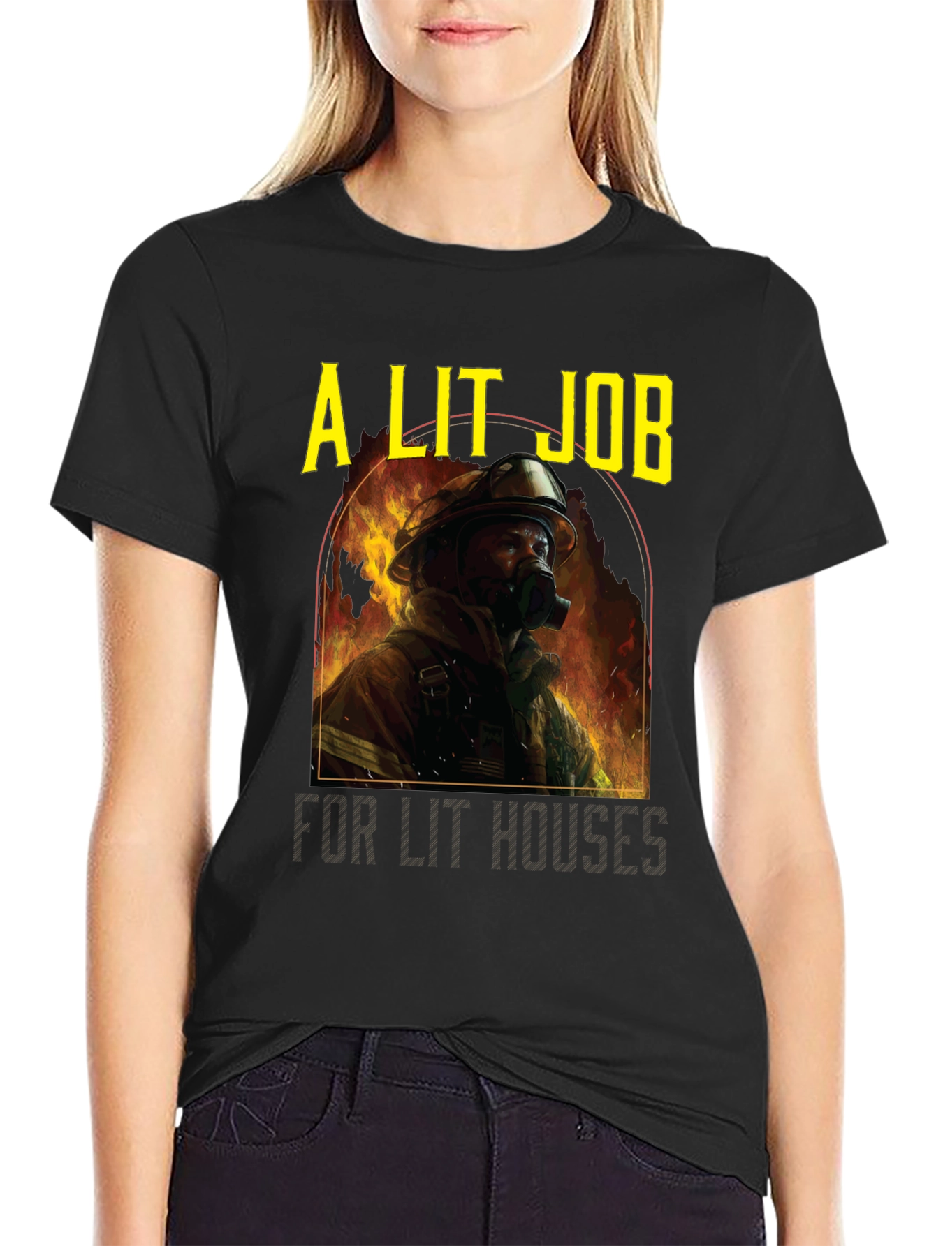 A Lit Job T-Shirt - Firefighter Graphic Tee