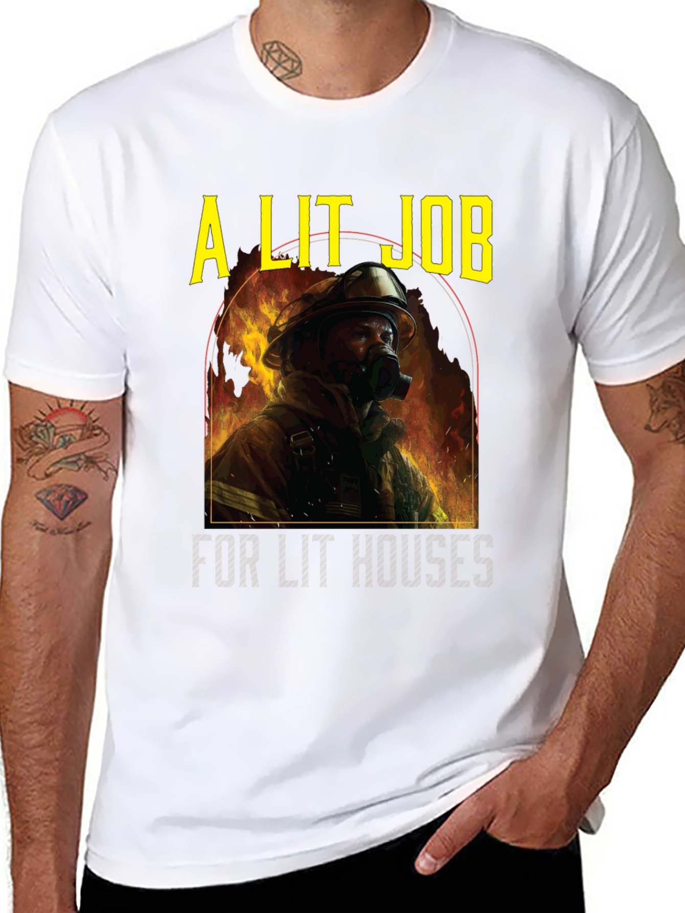 A Lit Job T-Shirt - Firefighter Graphic Tee