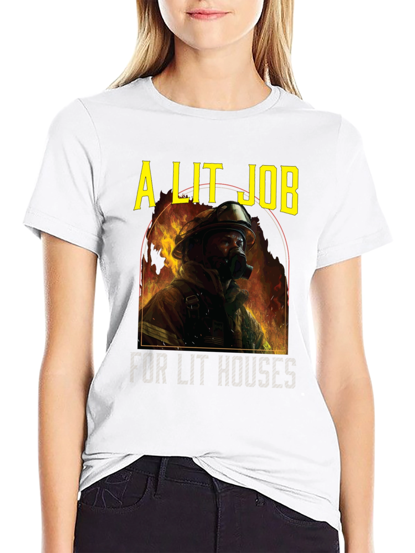 A Lit Job T-Shirt - Firefighter Graphic Tee