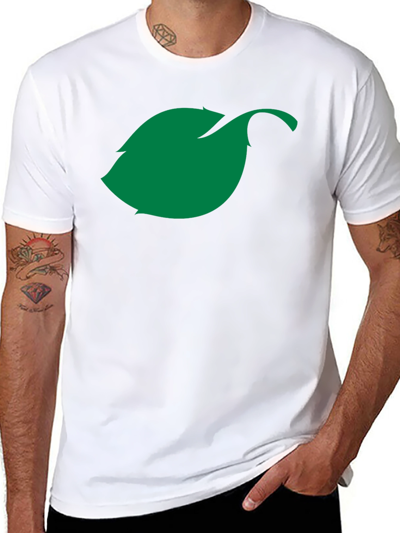 Green Leaf Graphic T-Shirt