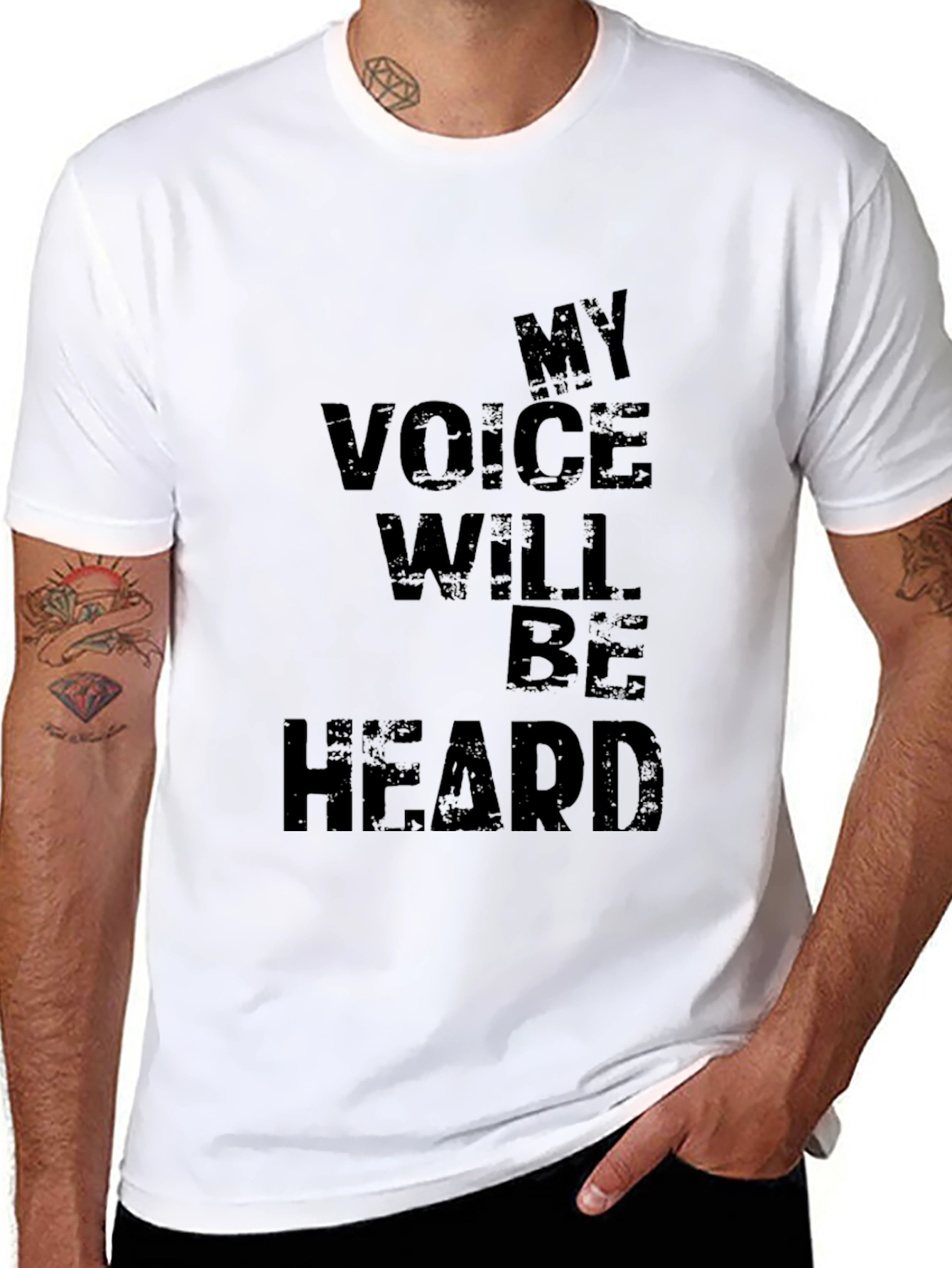 My Voice Will Be Heard Black Graphic Tee
