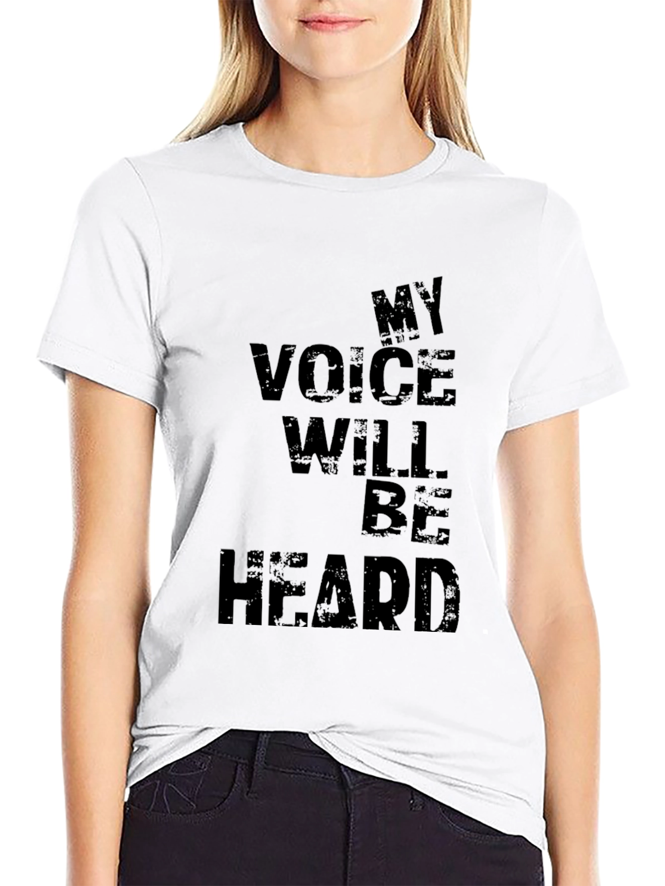 My Voice Will Be Heard Black Graphic Tee
