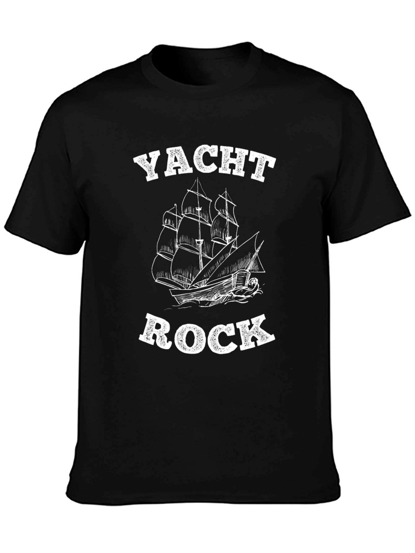 Yacht Rock Graphic Tee - Black Cotton T-Shirt