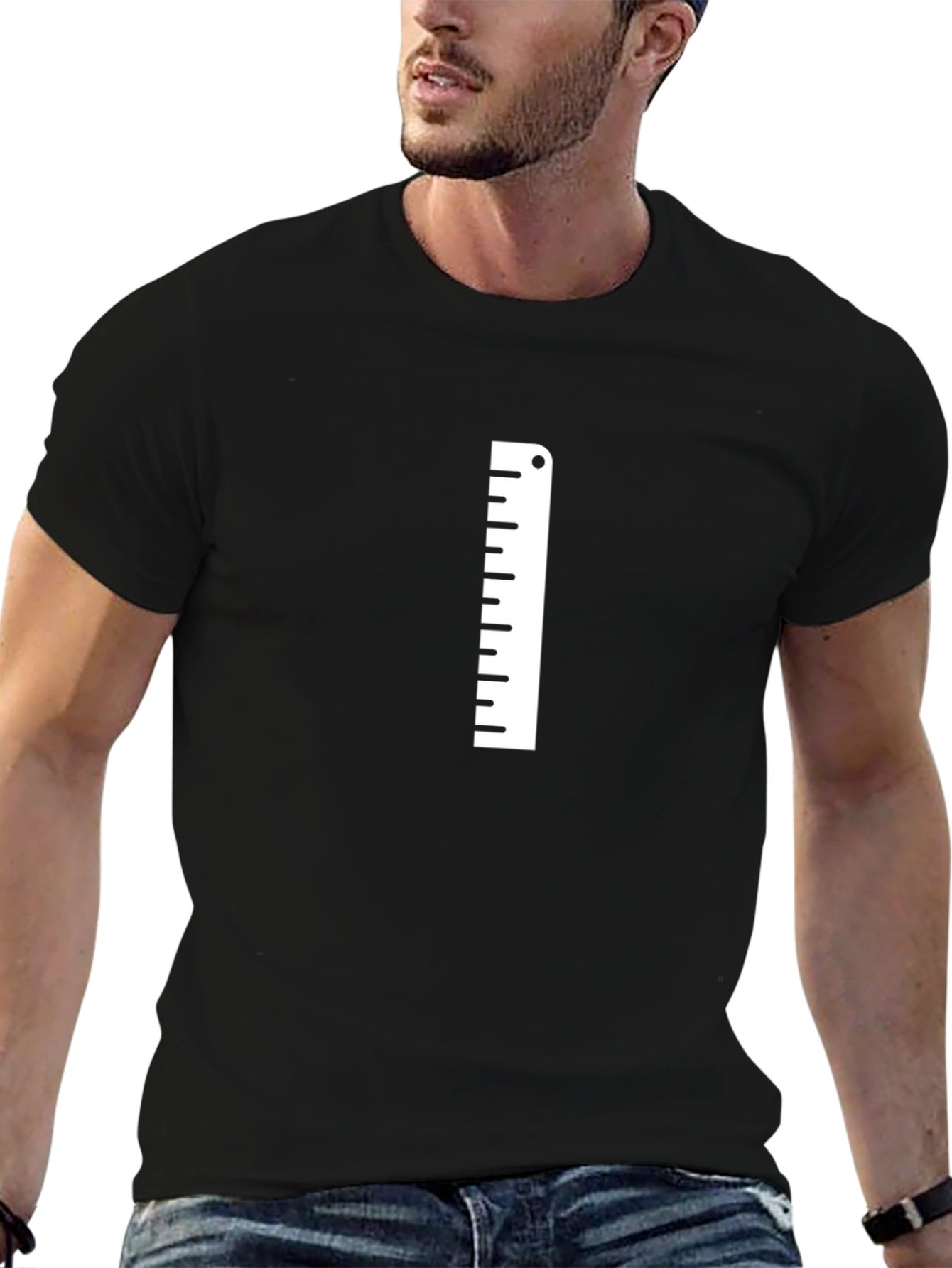 Ruler Graphic Tee - Mens Black Cotton T-Shirt