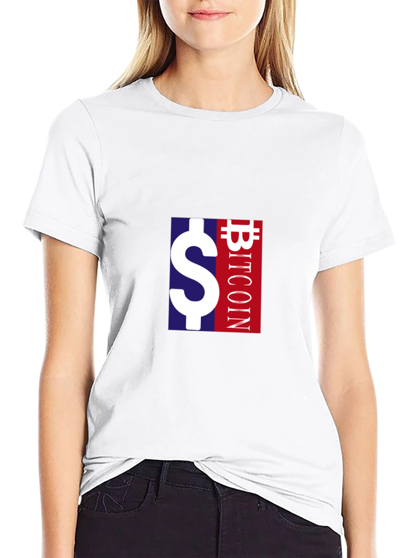Bitcoin Dollar Symbol Graphic Tee - Black