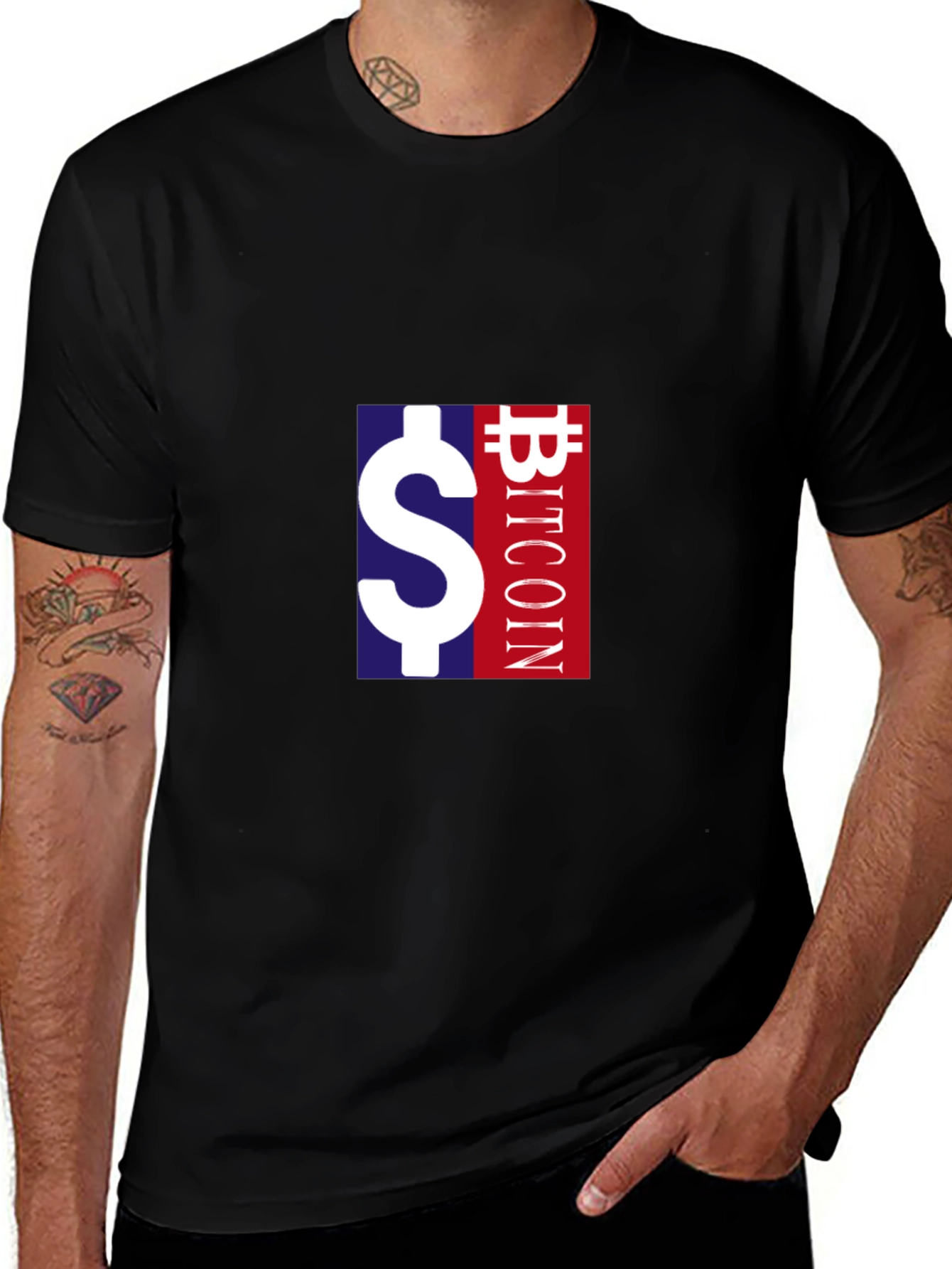 Bitcoin Dollar Symbol Graphic Tee - Black