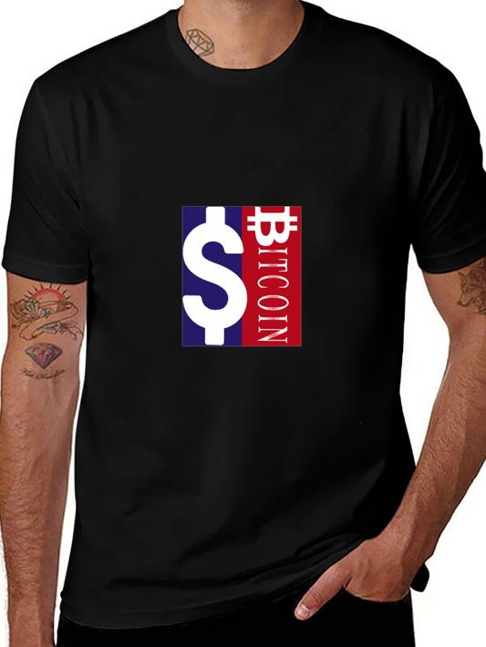 Bitcoin Dollar Symbol Graphic Tee - Black