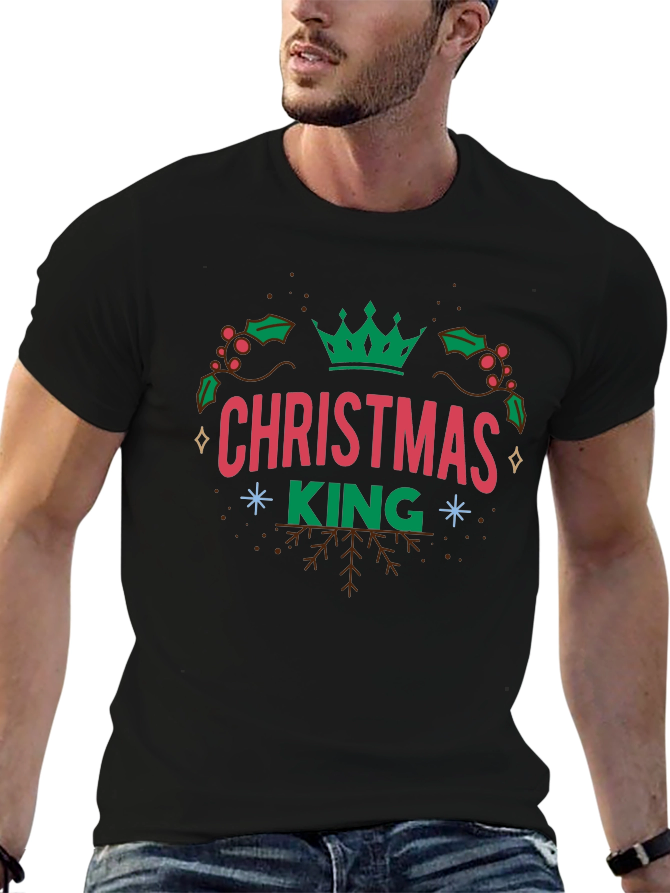 Christmas King Graphic Tee - Holiday Festive T-Shirt