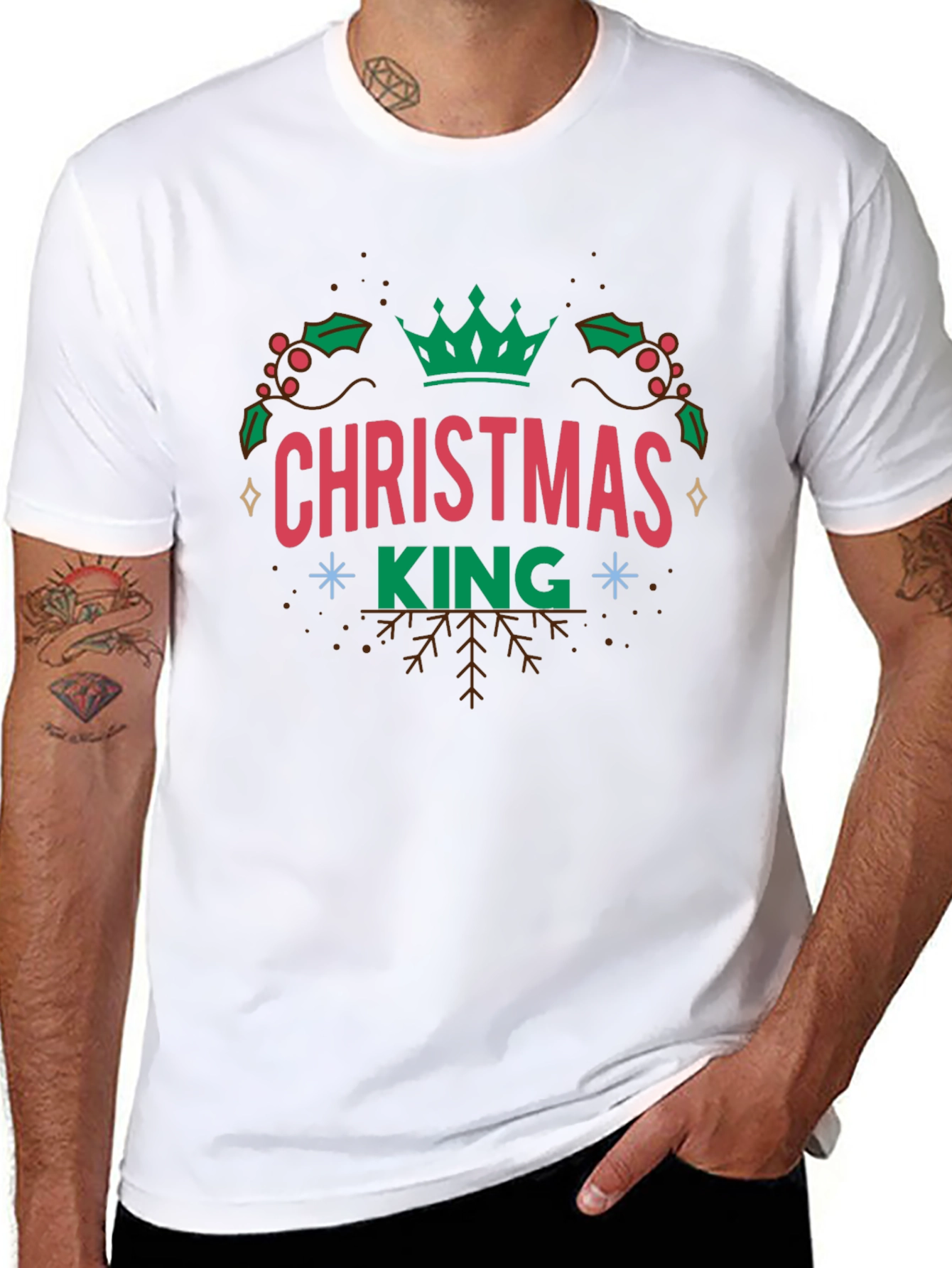 Christmas King Graphic Tee - Holiday Festive T-Shirt