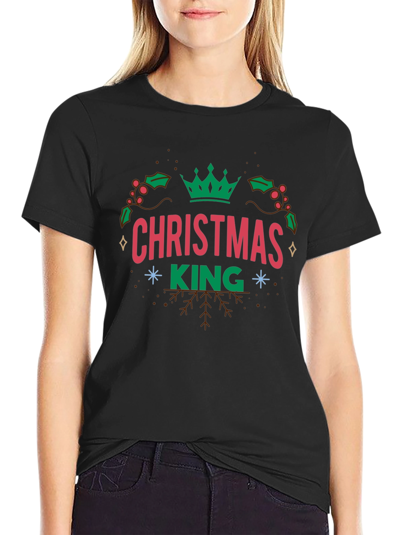 Christmas King Graphic Tee - Holiday Festive T-Shirt