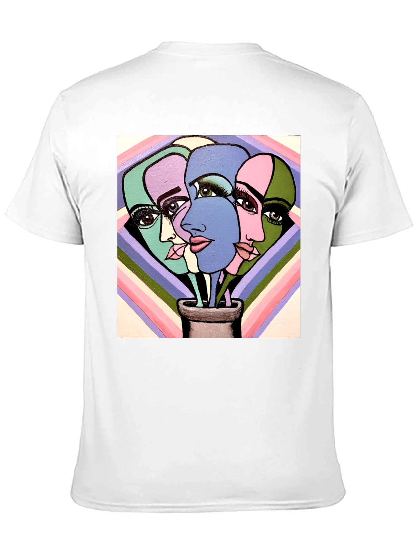 Abstract Faces Graphic Tee - Unique Art T-Shirt