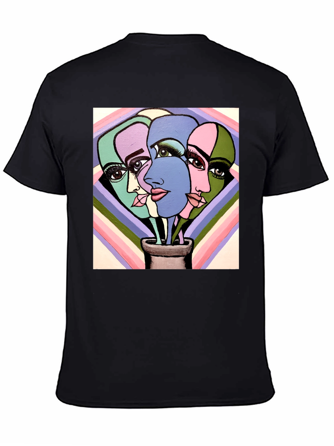 Abstract Faces Graphic Tee - Unique Art T-Shirt