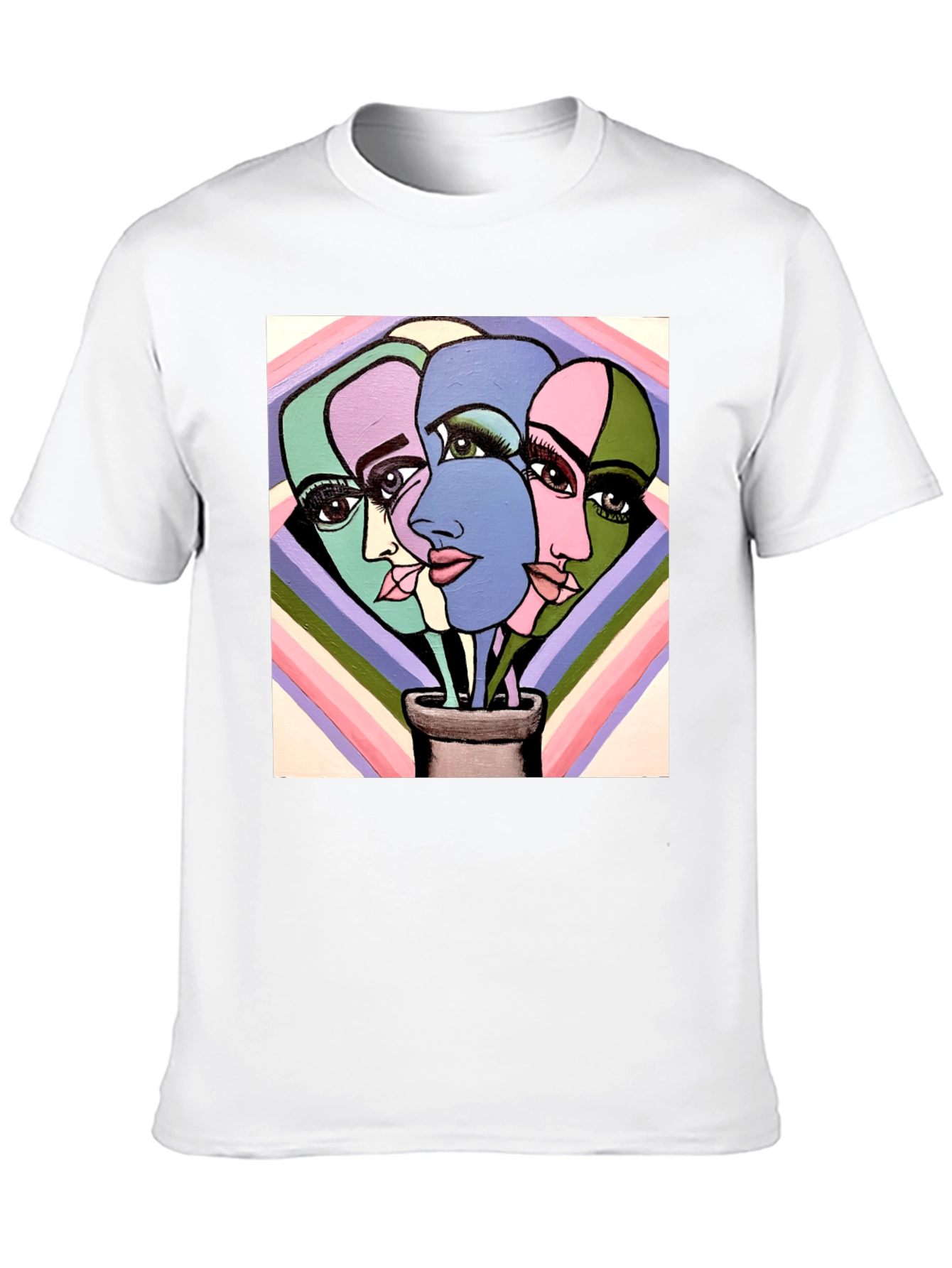 Abstract Faces Graphic Tee - Unique Art T-Shirt