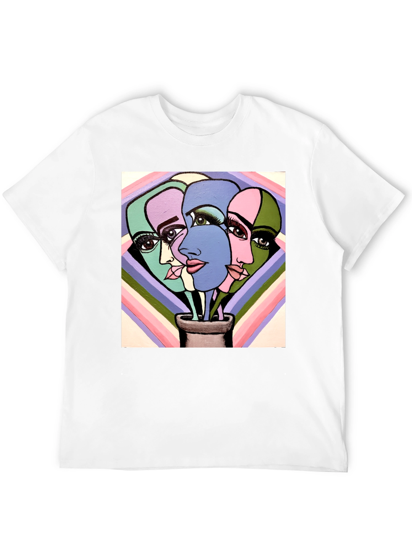 Abstract Faces Graphic Tee - Unique Art T-Shirt
