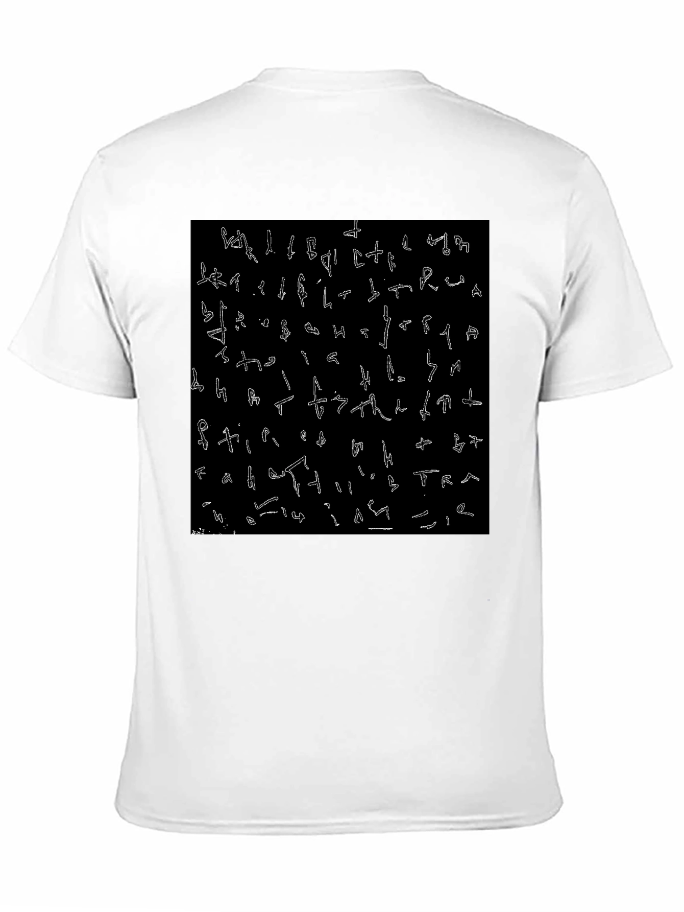 Abstract Glyph Print Black T-Shirt