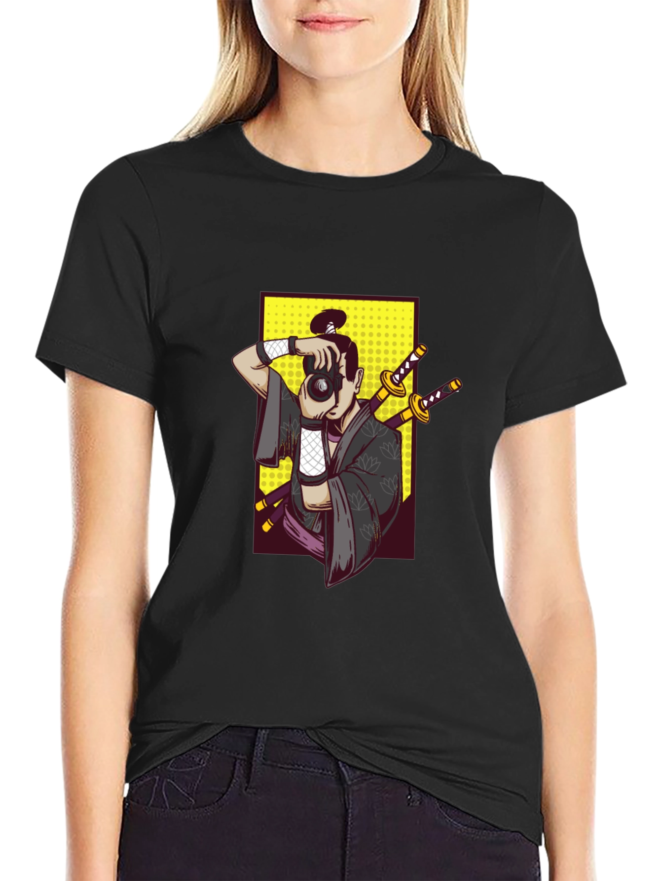 Samurai Photographer Graphic Tee - Unique Design