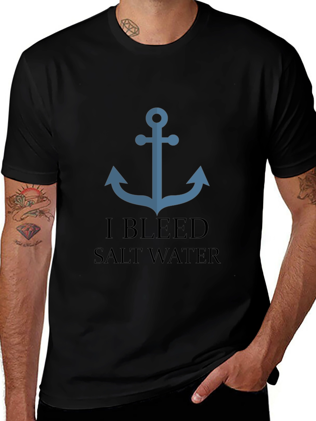 Nautical Anchor T-Shirt - I Bleed Salt Water