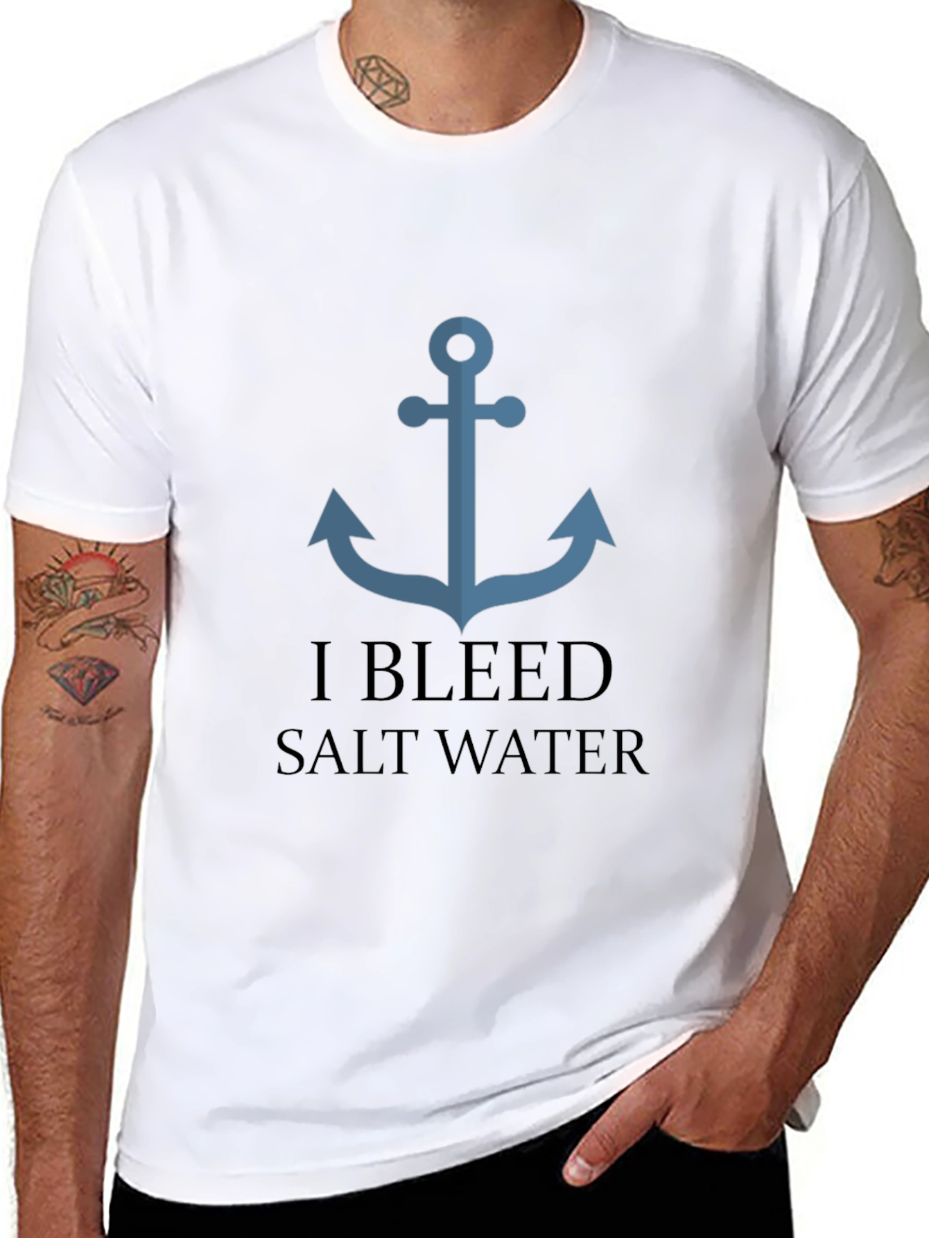 Nautical Anchor T-Shirt - I Bleed Salt Water