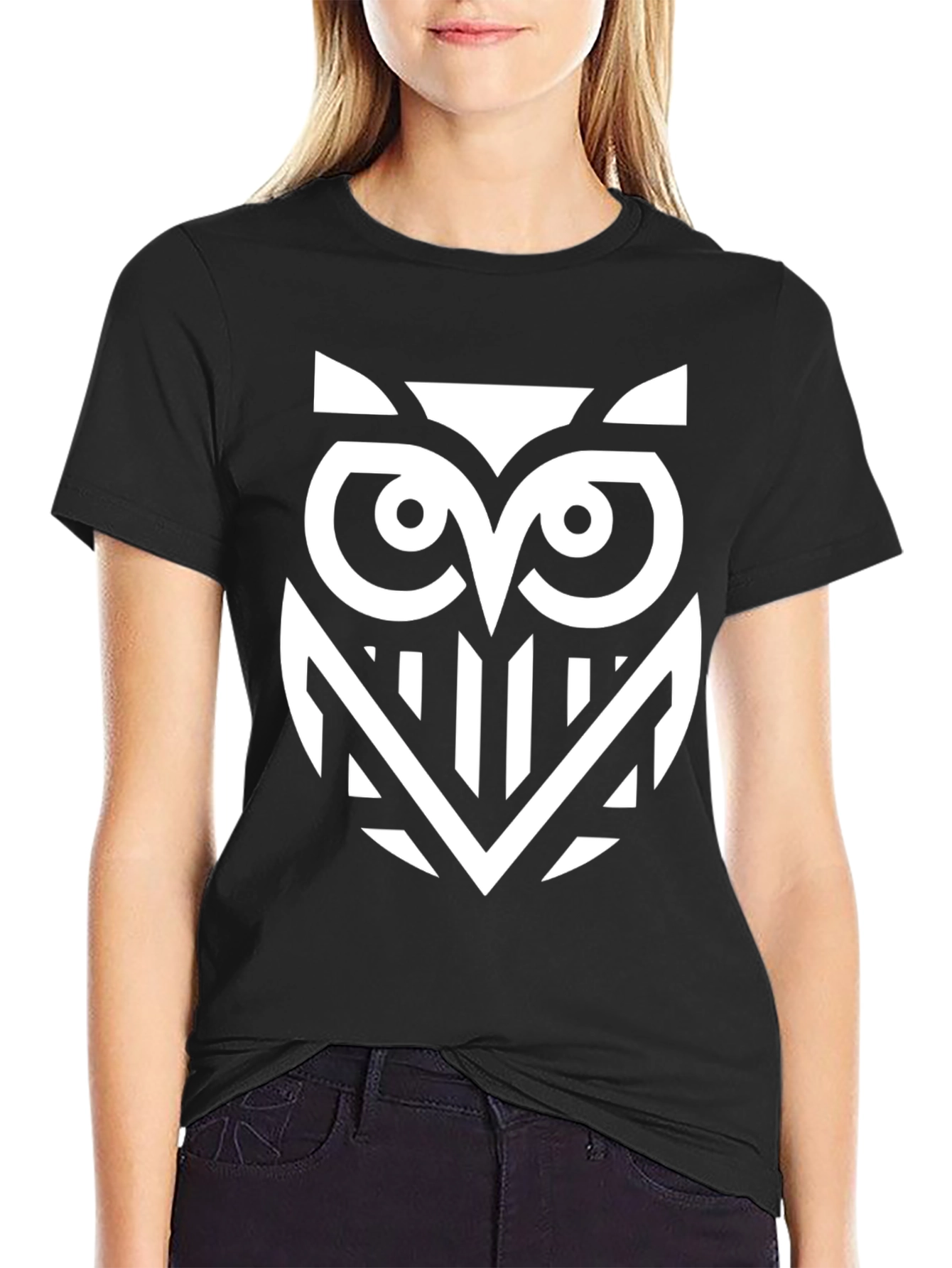 Owl Graphic Black T-Shirt for Men
