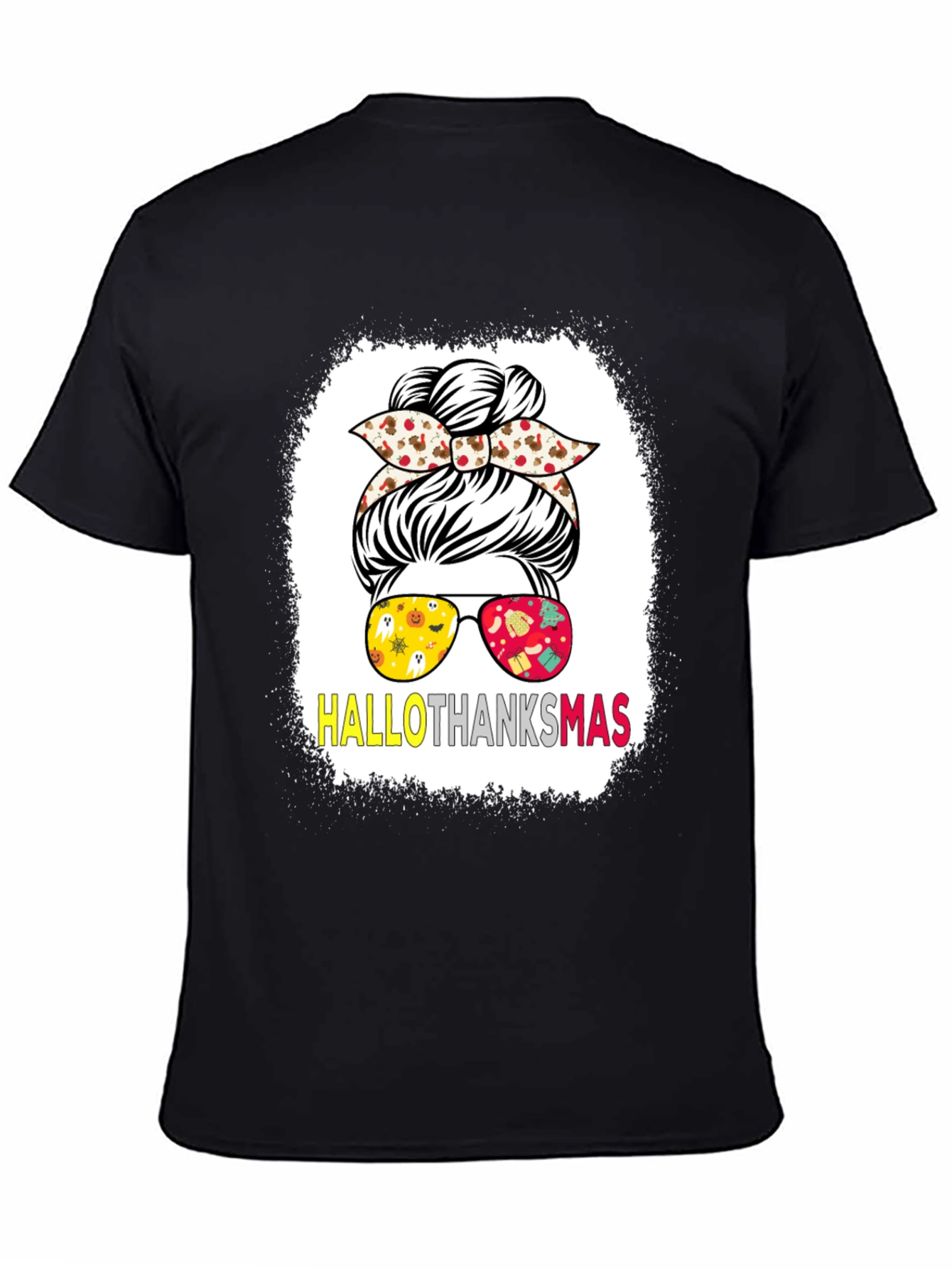 HalloThanksMas Messy Bun T-Shirt