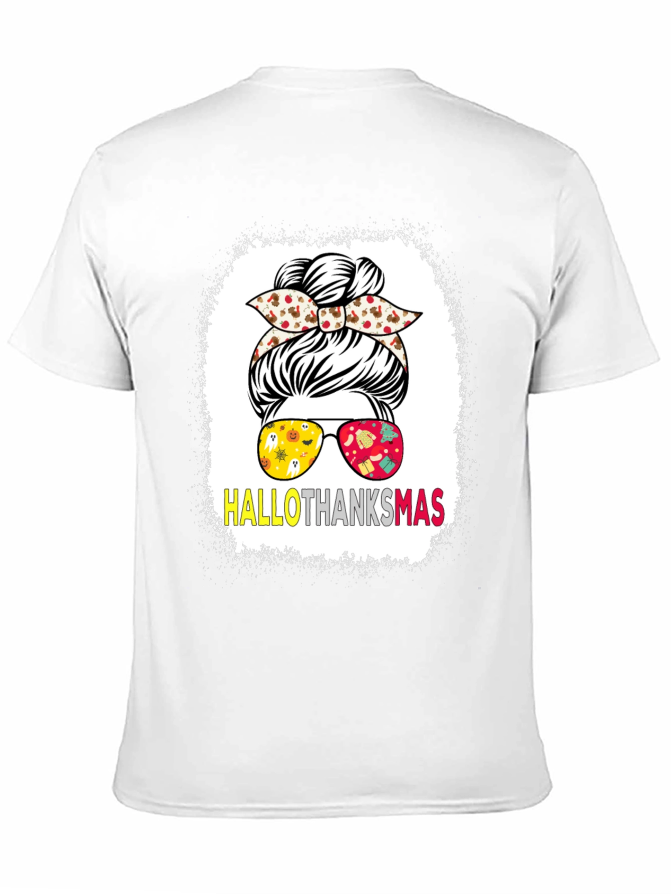 HalloThanksMas Messy Bun T-Shirt