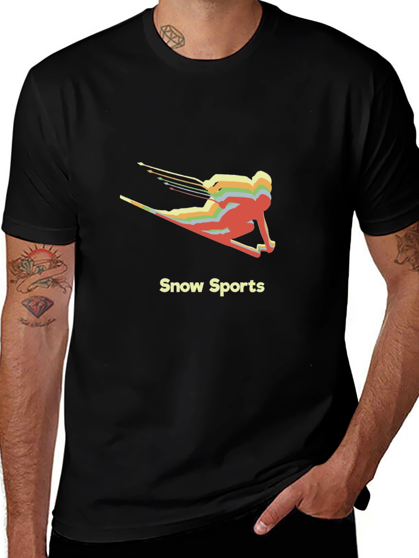 Retro Snow Sports T-Shirt - Cool Ski Design