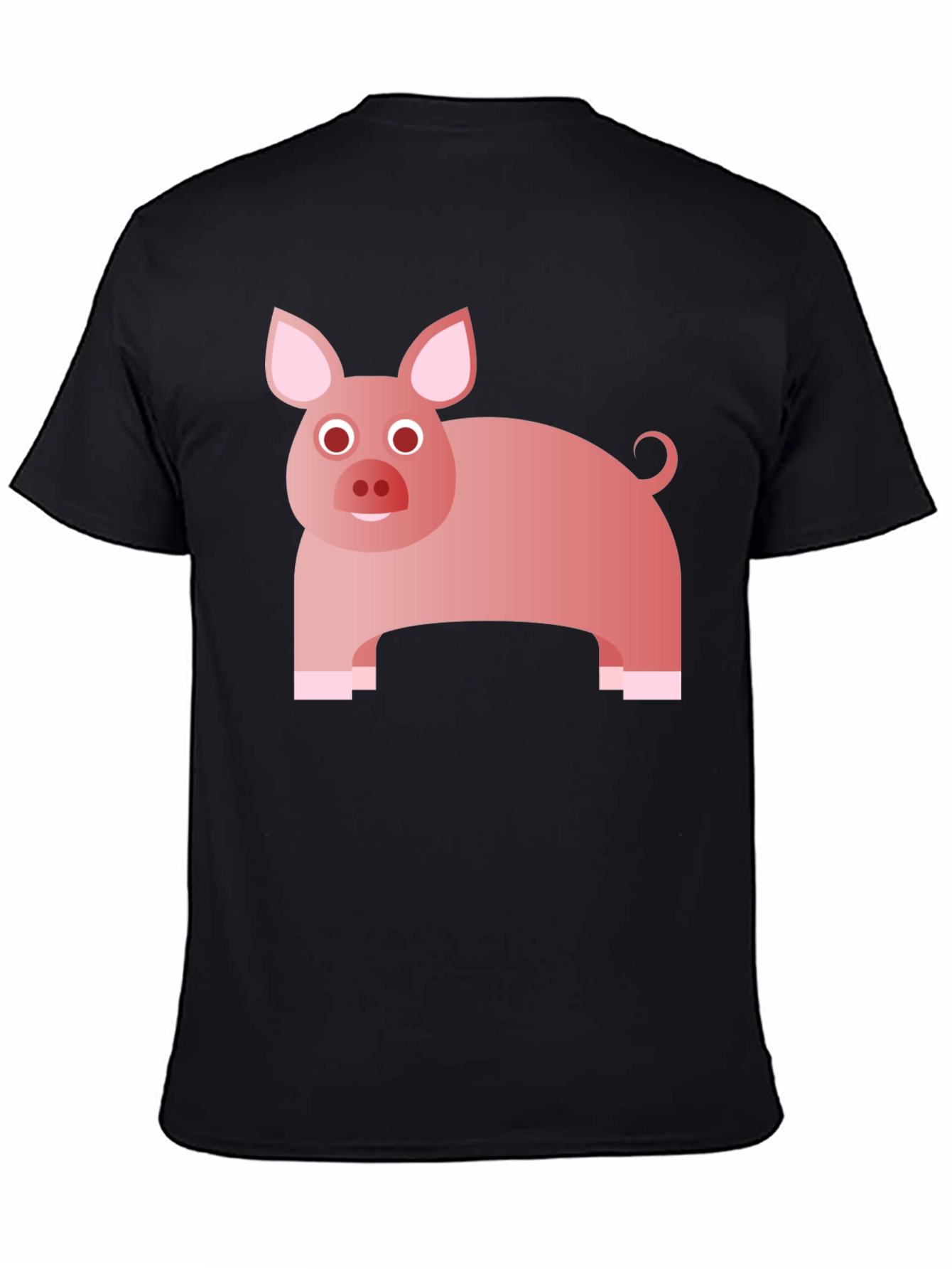 Funny Pig Graphic Tee - Black Cotton T-Shirt