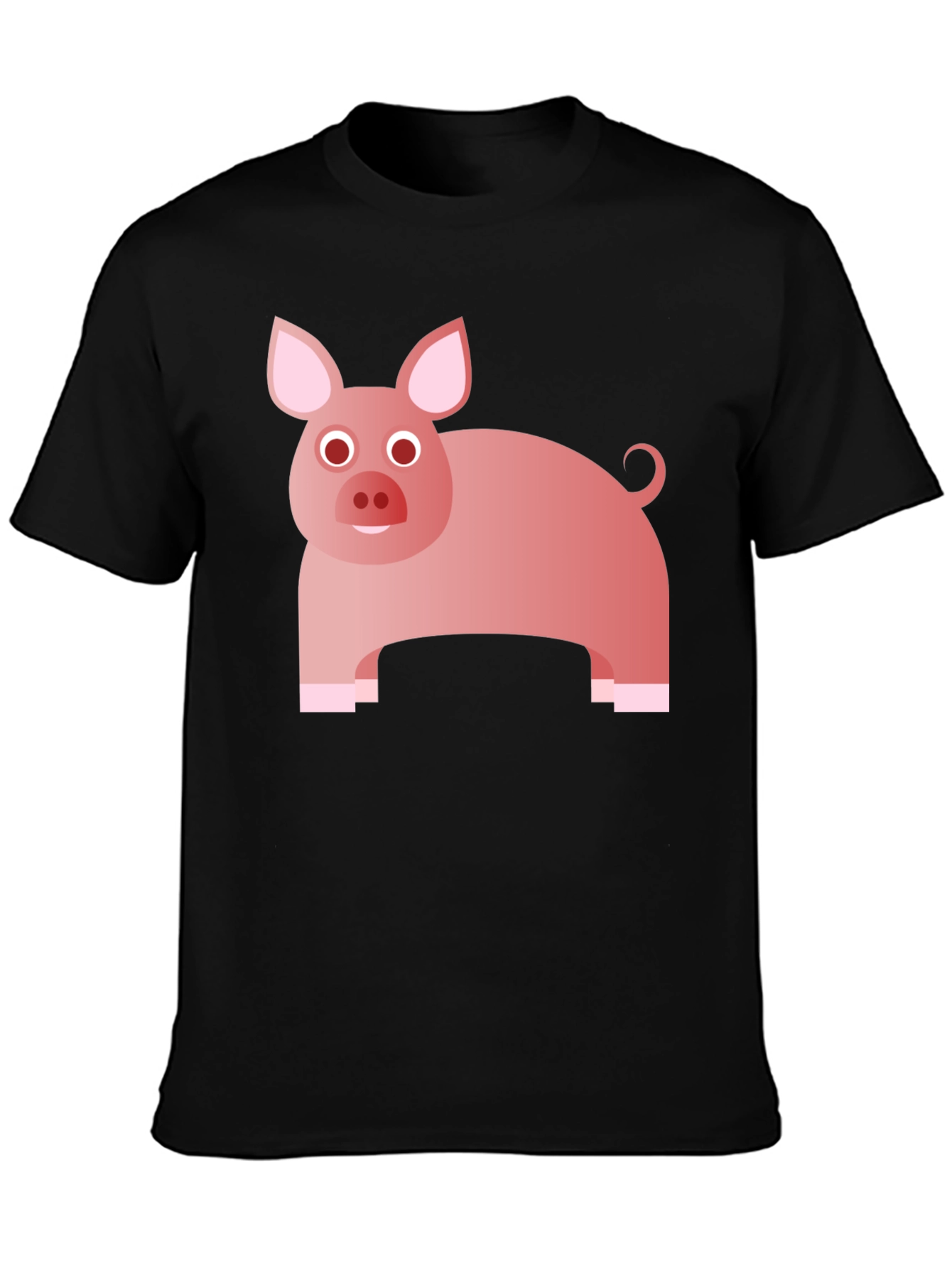 Funny Pig Graphic Tee - Black Cotton T-Shirt