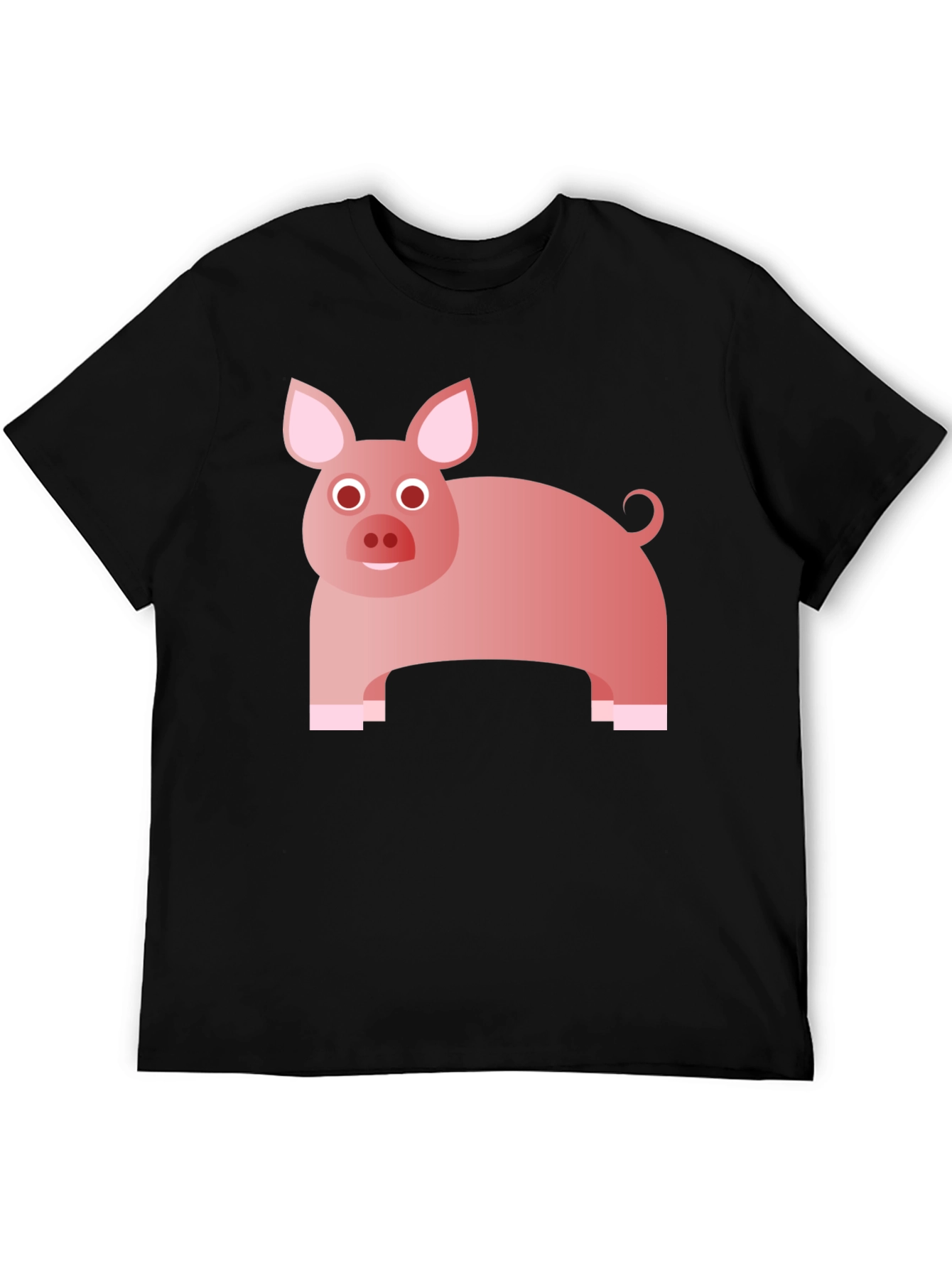 Funny Pig Graphic Tee - Black Cotton T-Shirt