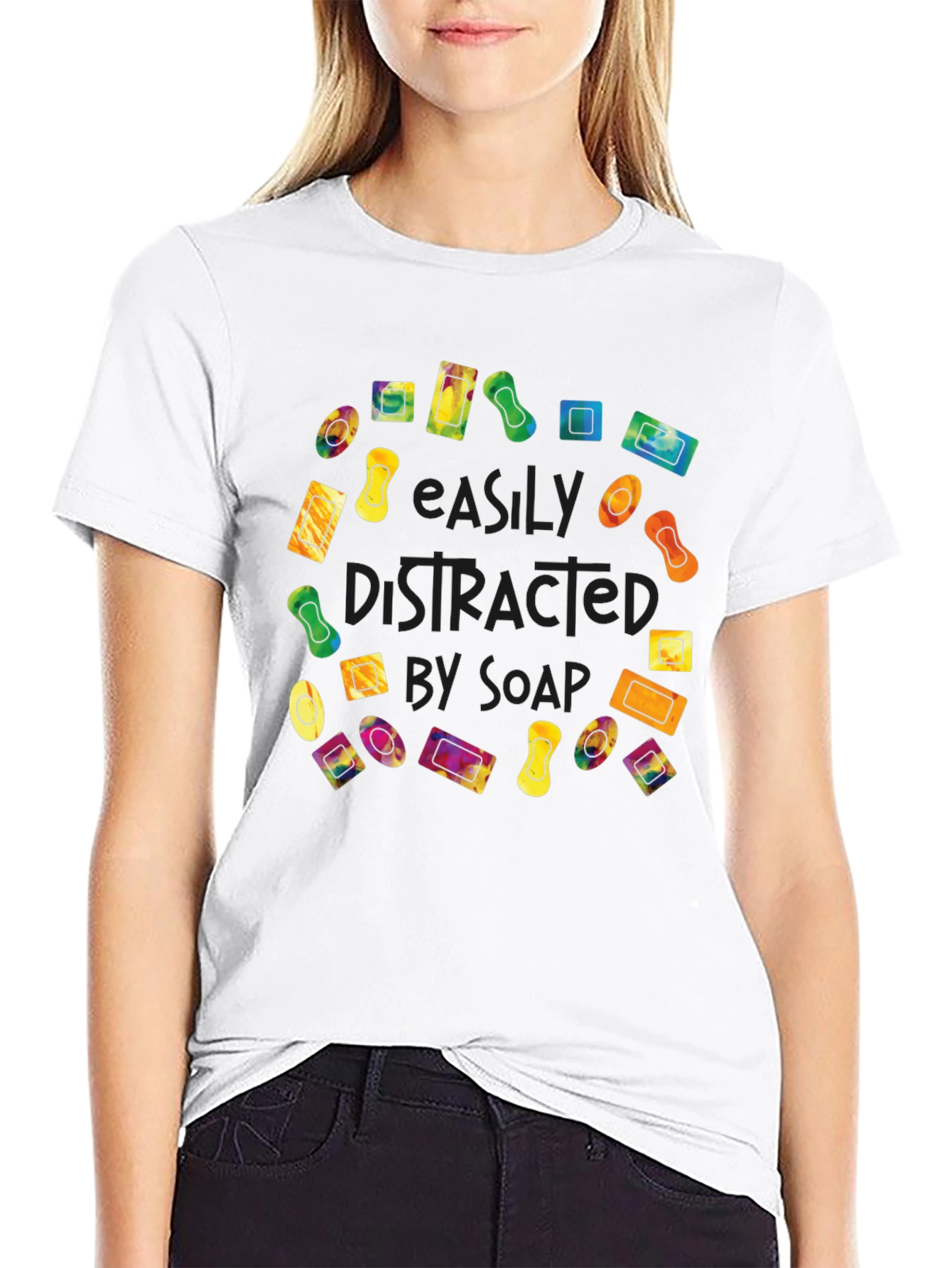 Easily Distracted by Soap Black T-Shirt