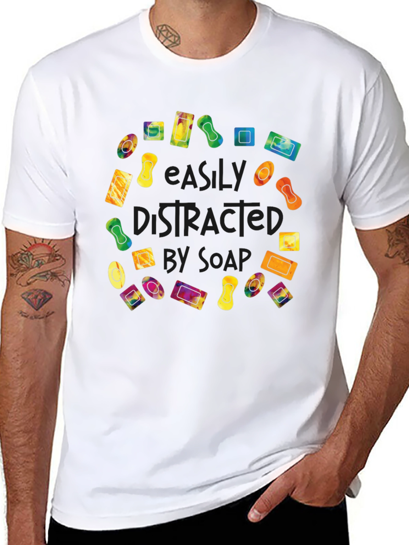 Easily Distracted by Soap Black T-Shirt